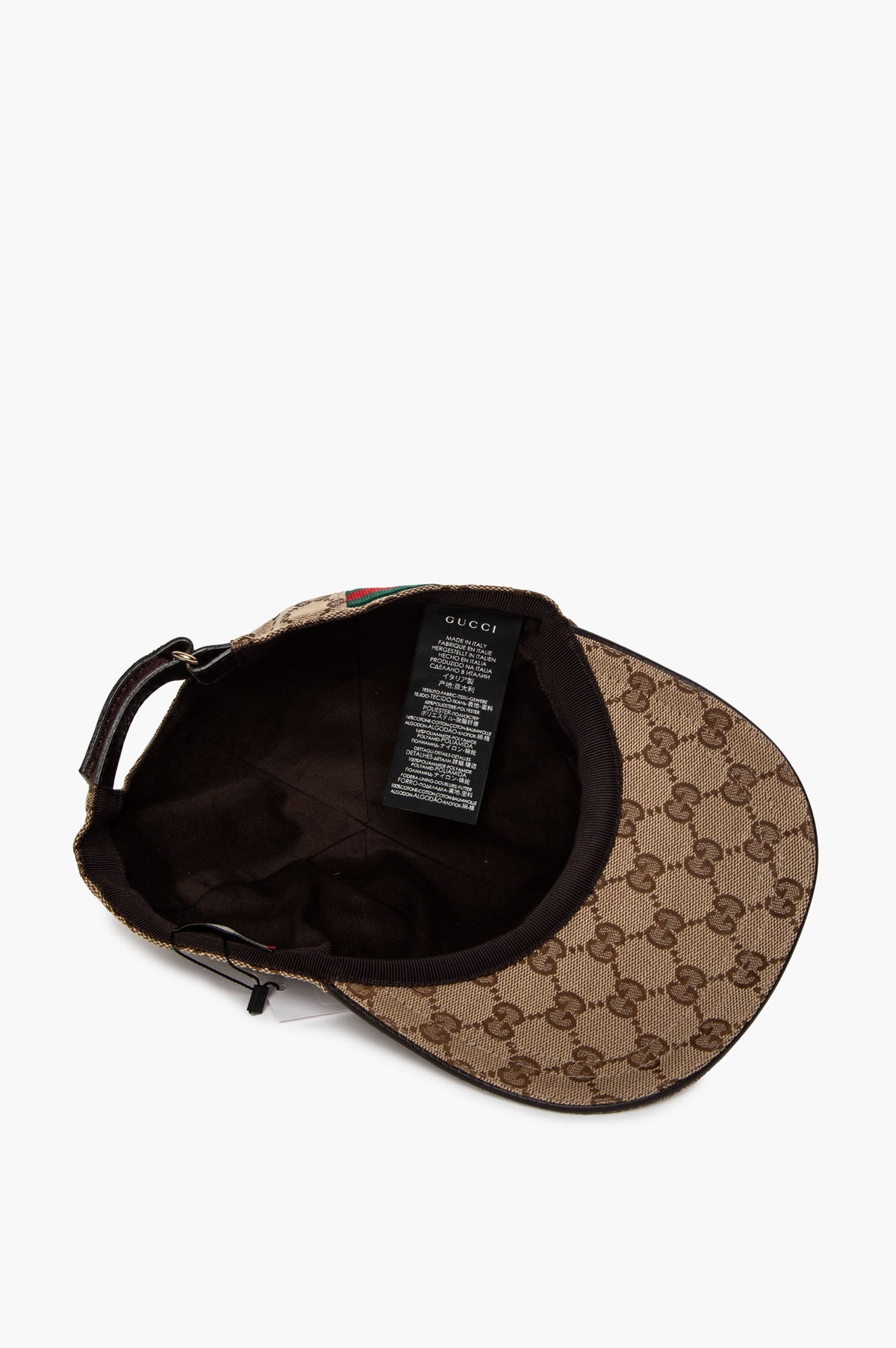 Gucci Sand GG Canvas Baseball Hat With Web