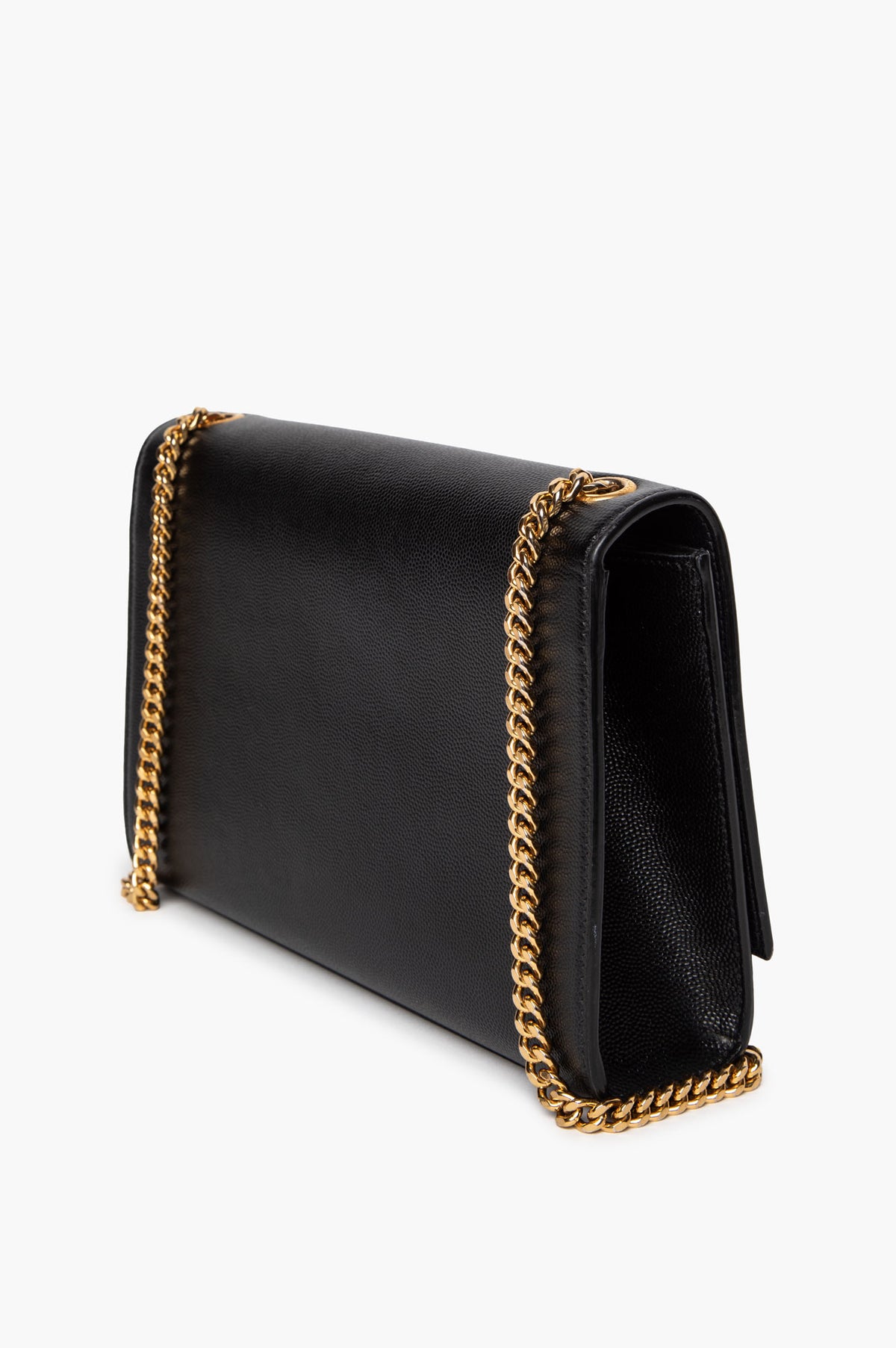 Saint Laurent Black Grain de Poudre Medium Kate Bag