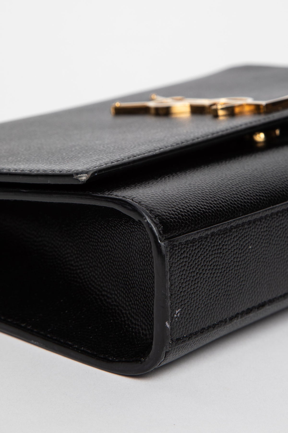 Saint Laurent Black Grain de Poudre Medium Kate Bag