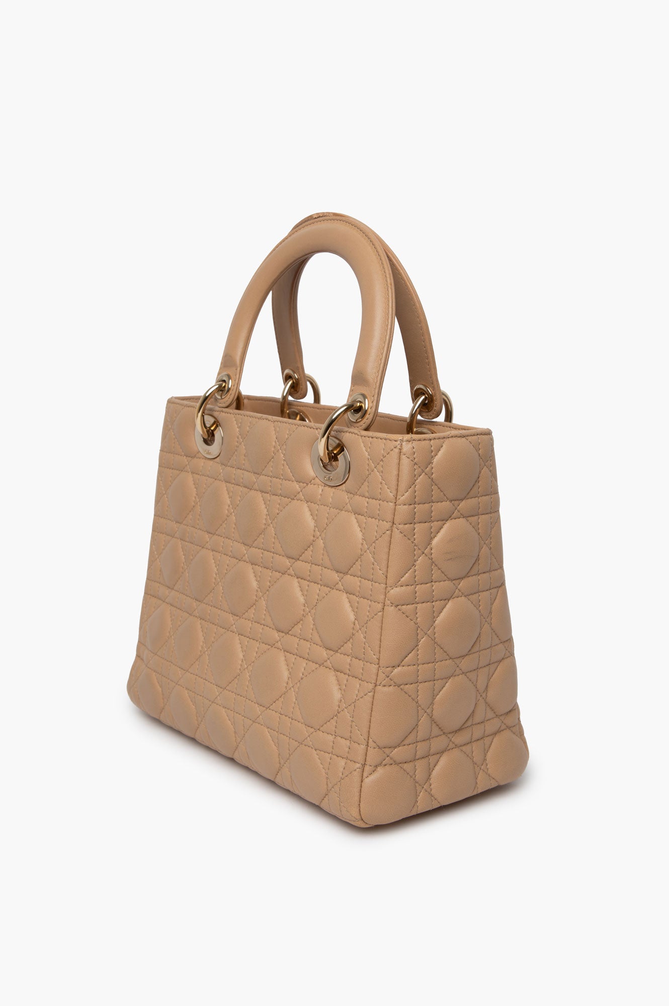 Christian Dior Beige Medium Lady Dior Bag