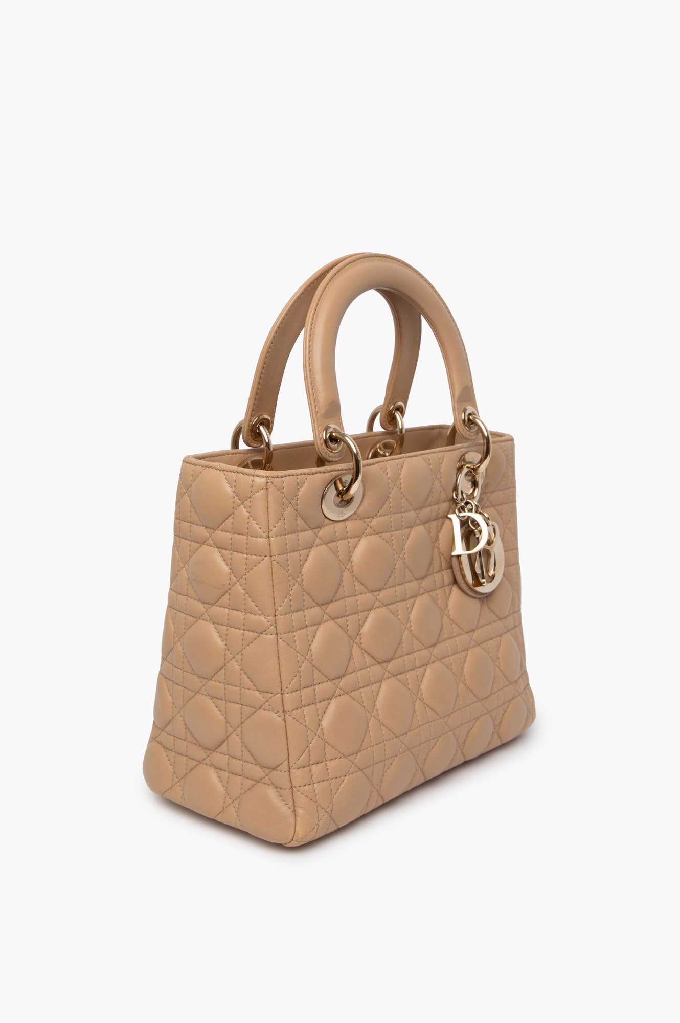 Christian Dior Beige Medium Lady Dior Bag