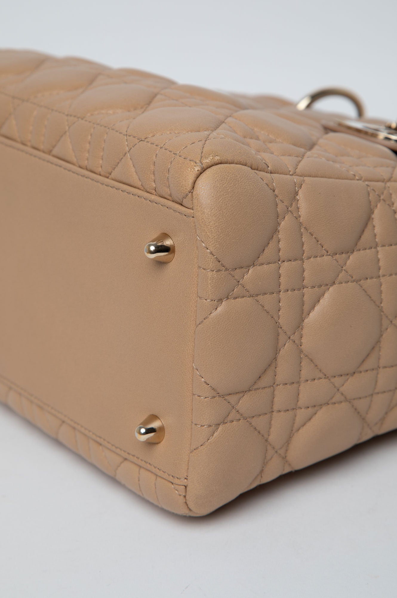 Christian Dior Beige Medium Lady Dior Bag