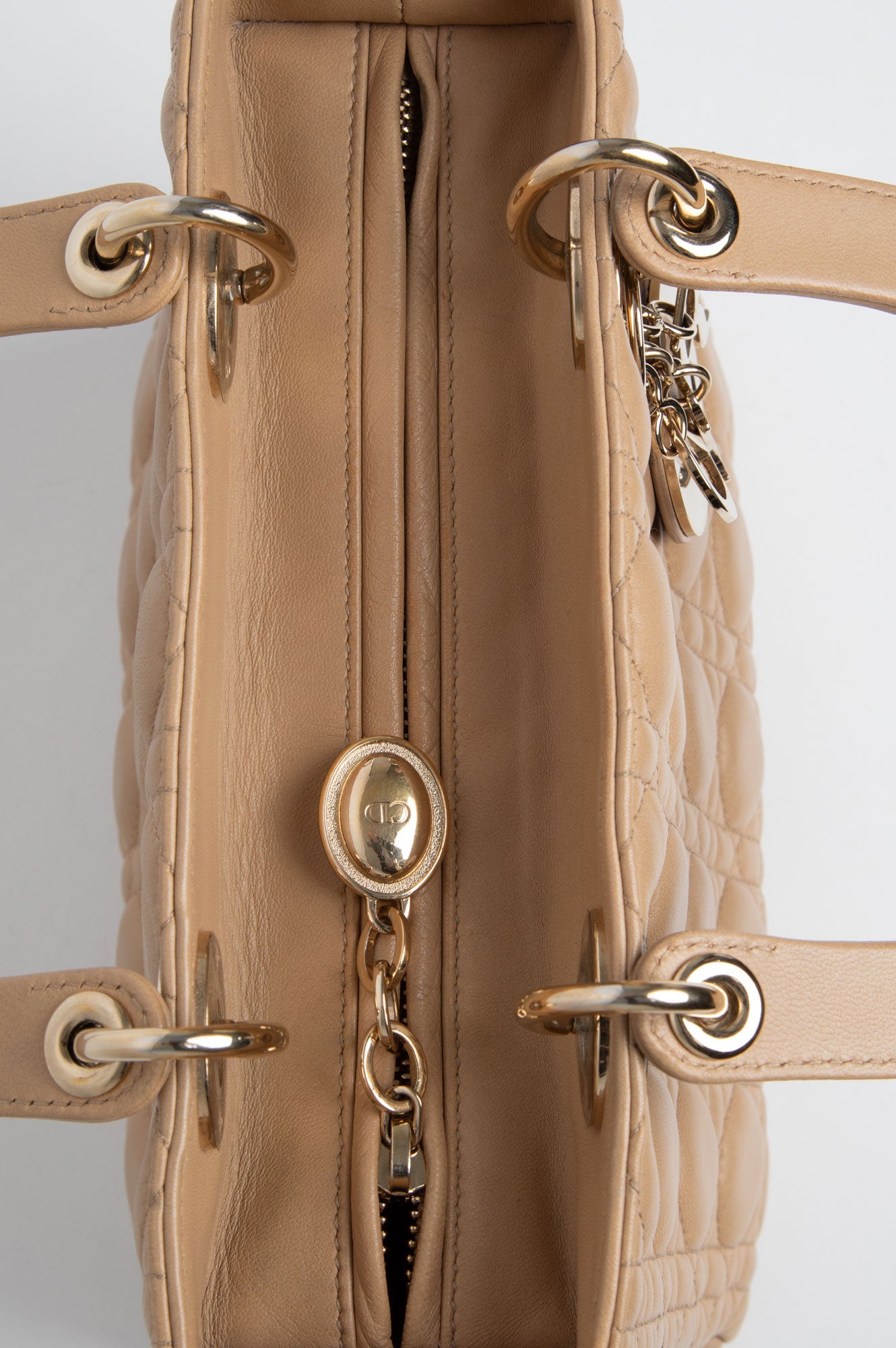 Christian Dior Beige Medium Lady Dior Bag