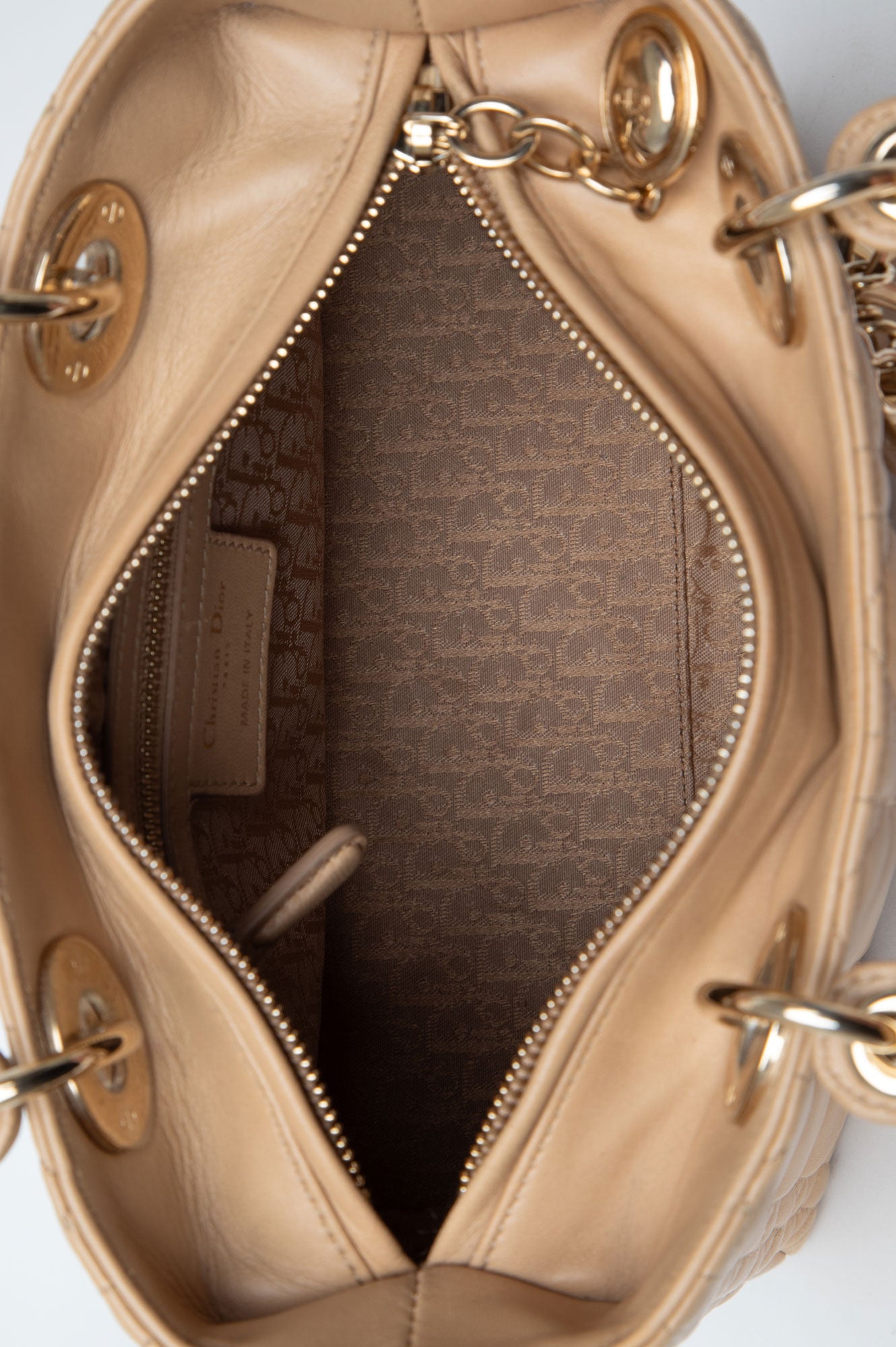Christian Dior Beige Medium Lady Dior Bag