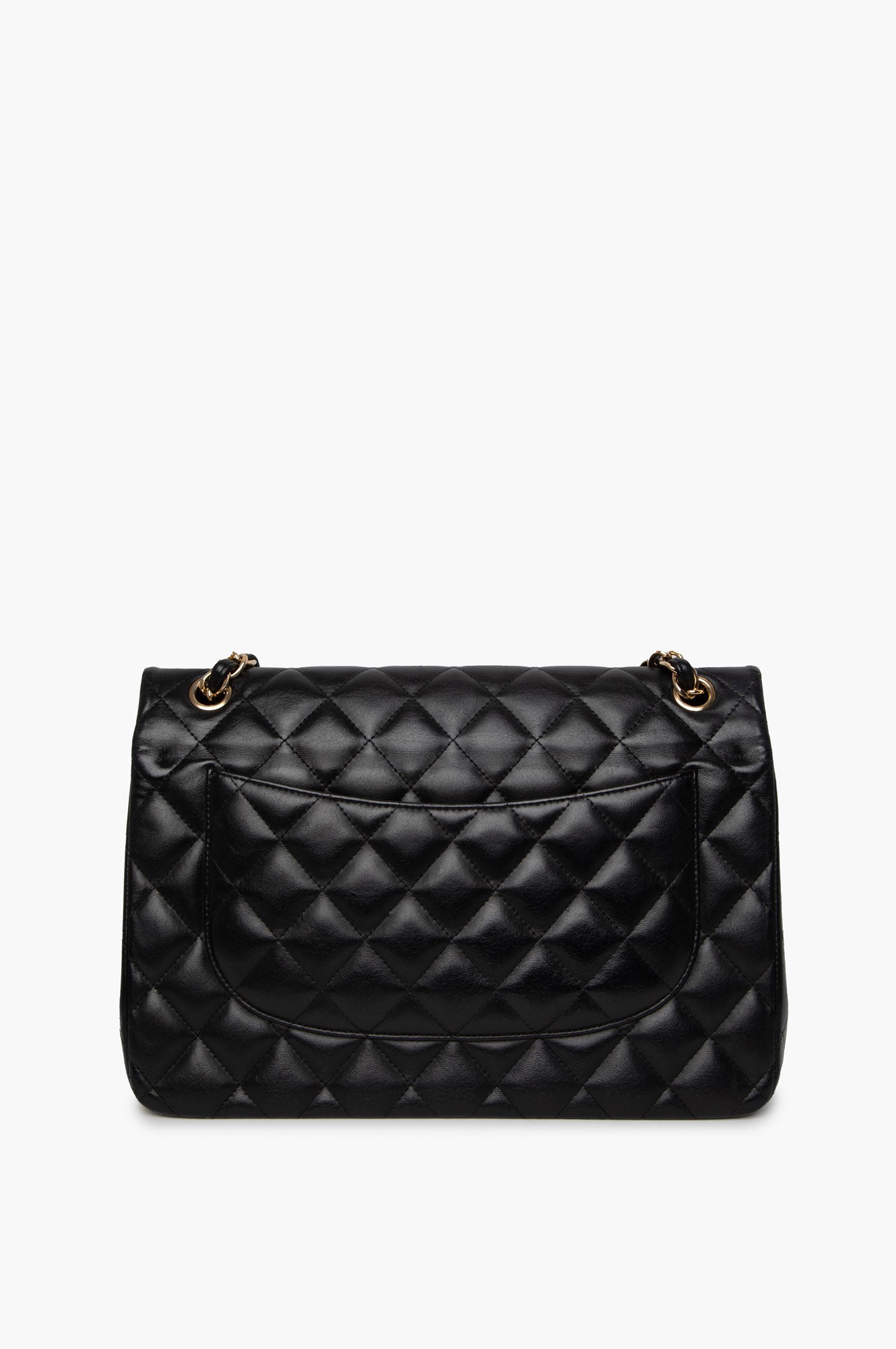 Chanel Black Lambskin Classic Flap Jumbo Bag