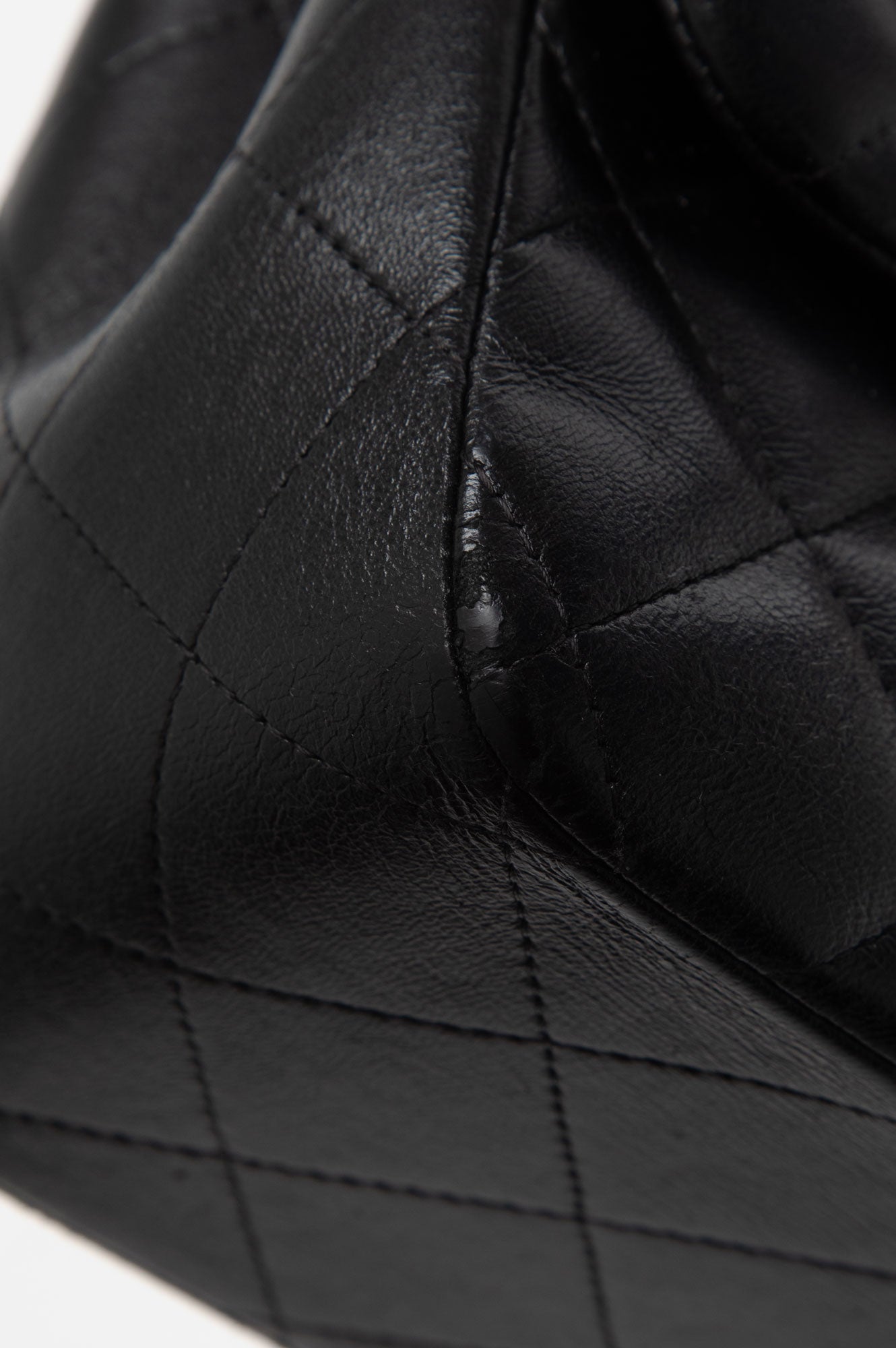 Chanel Black Lambskin Classic Flap Jumbo Bag
