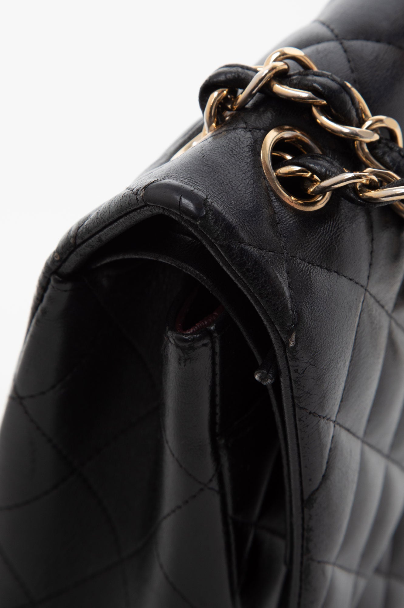 Chanel Black Lambskin Classic Flap Jumbo Bag