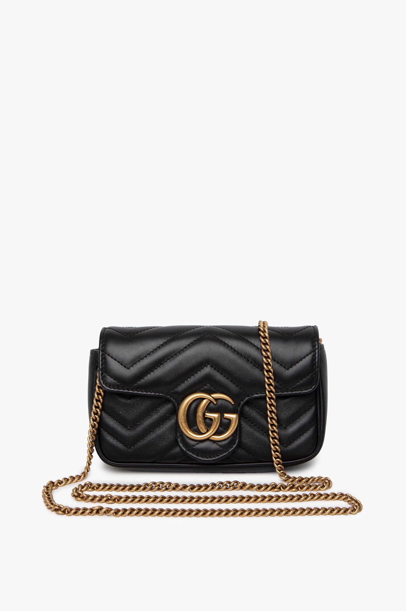 Gucci Black GG Marmont Super Mini Bag