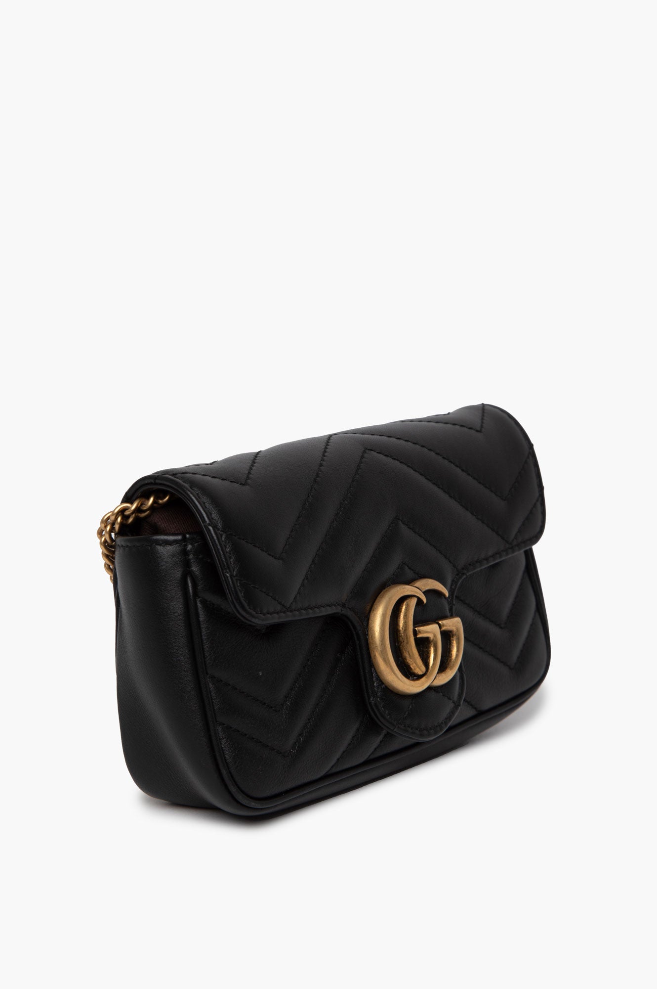 Gucci Black GG Marmont Super Mini Bag