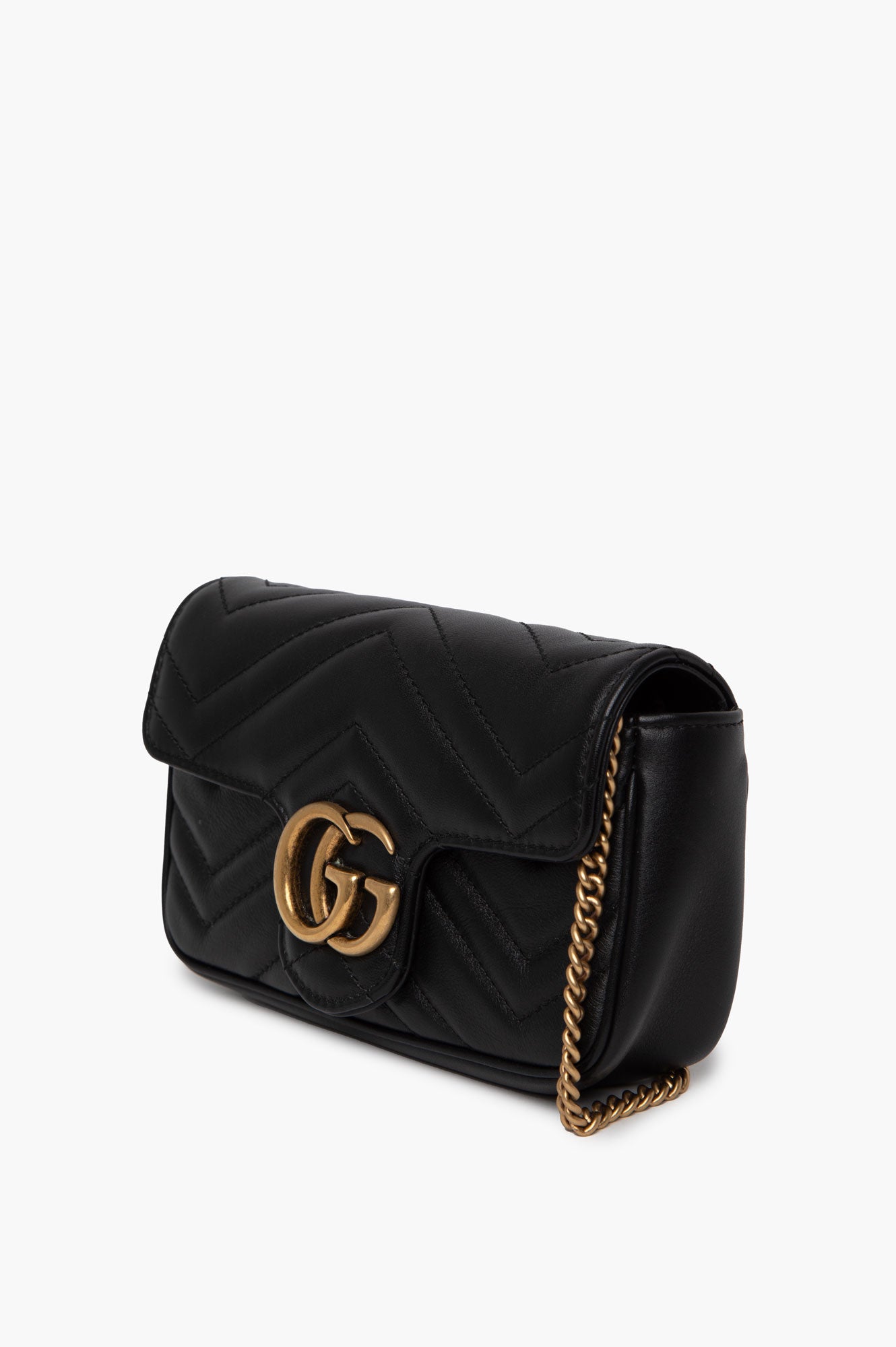 Gucci Black GG Marmont Super Mini Bag