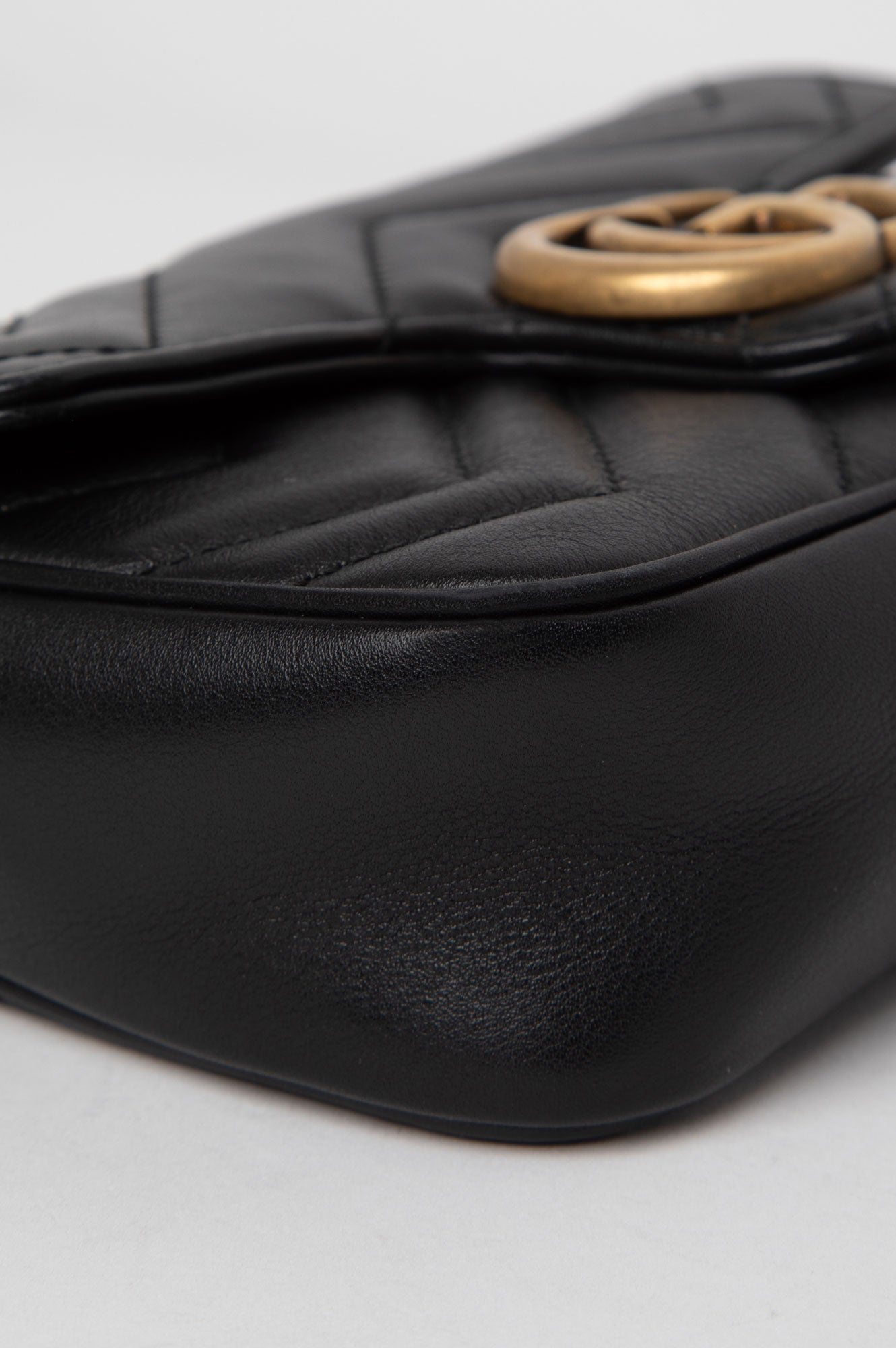 Gucci Black GG Marmont Super Mini Bag