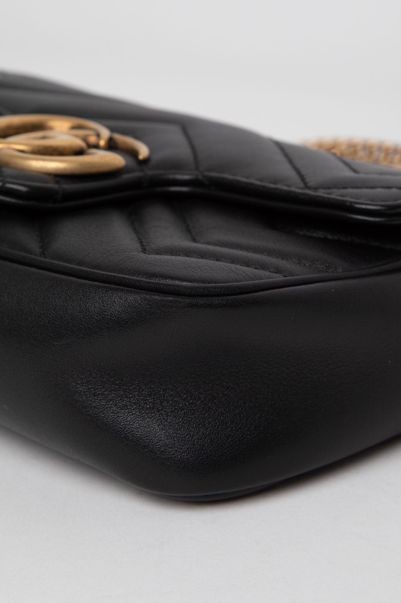 Gucci Black GG Marmont Super Mini Bag