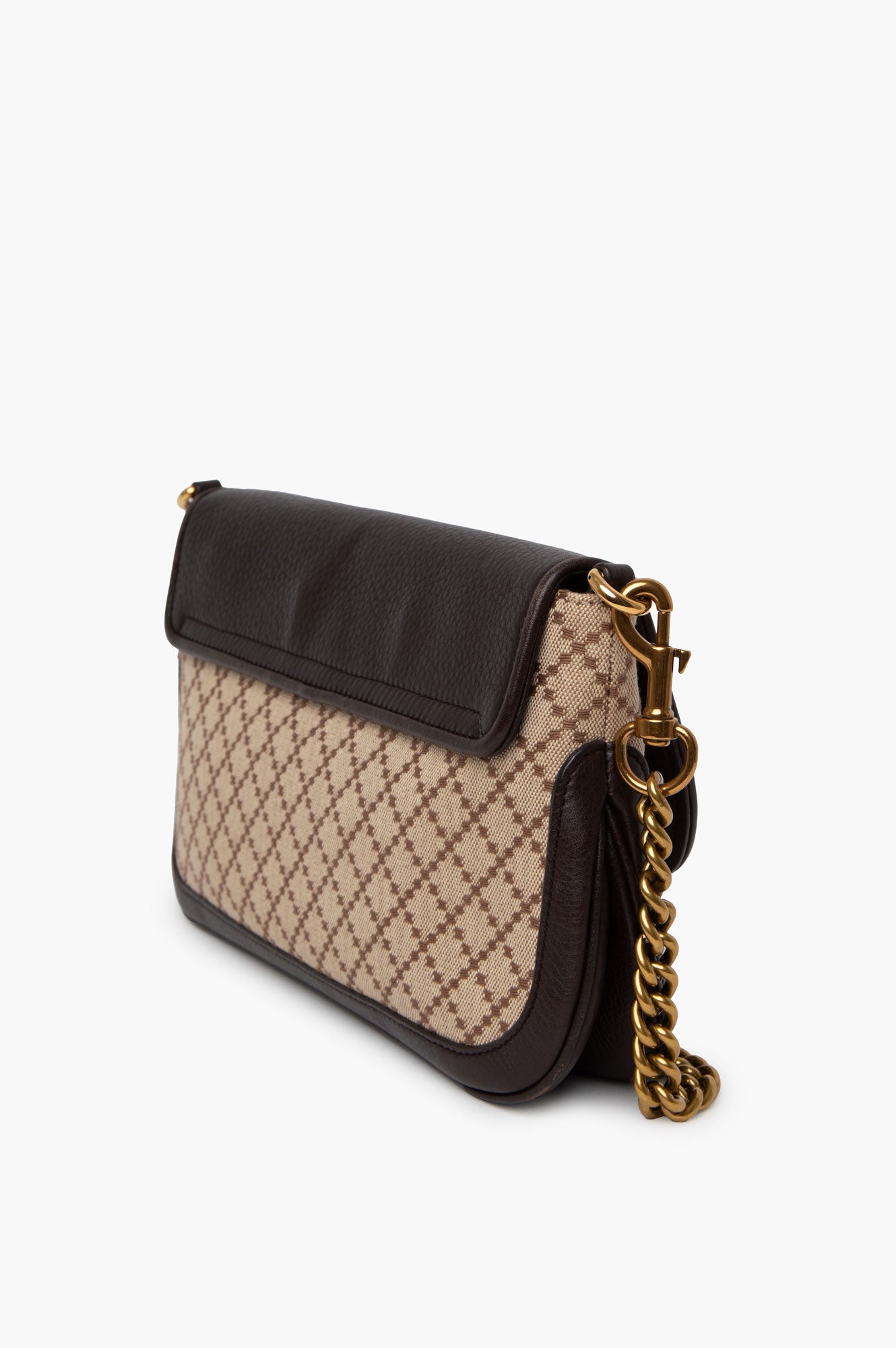 Gucci Brown Diamante Chain Bag