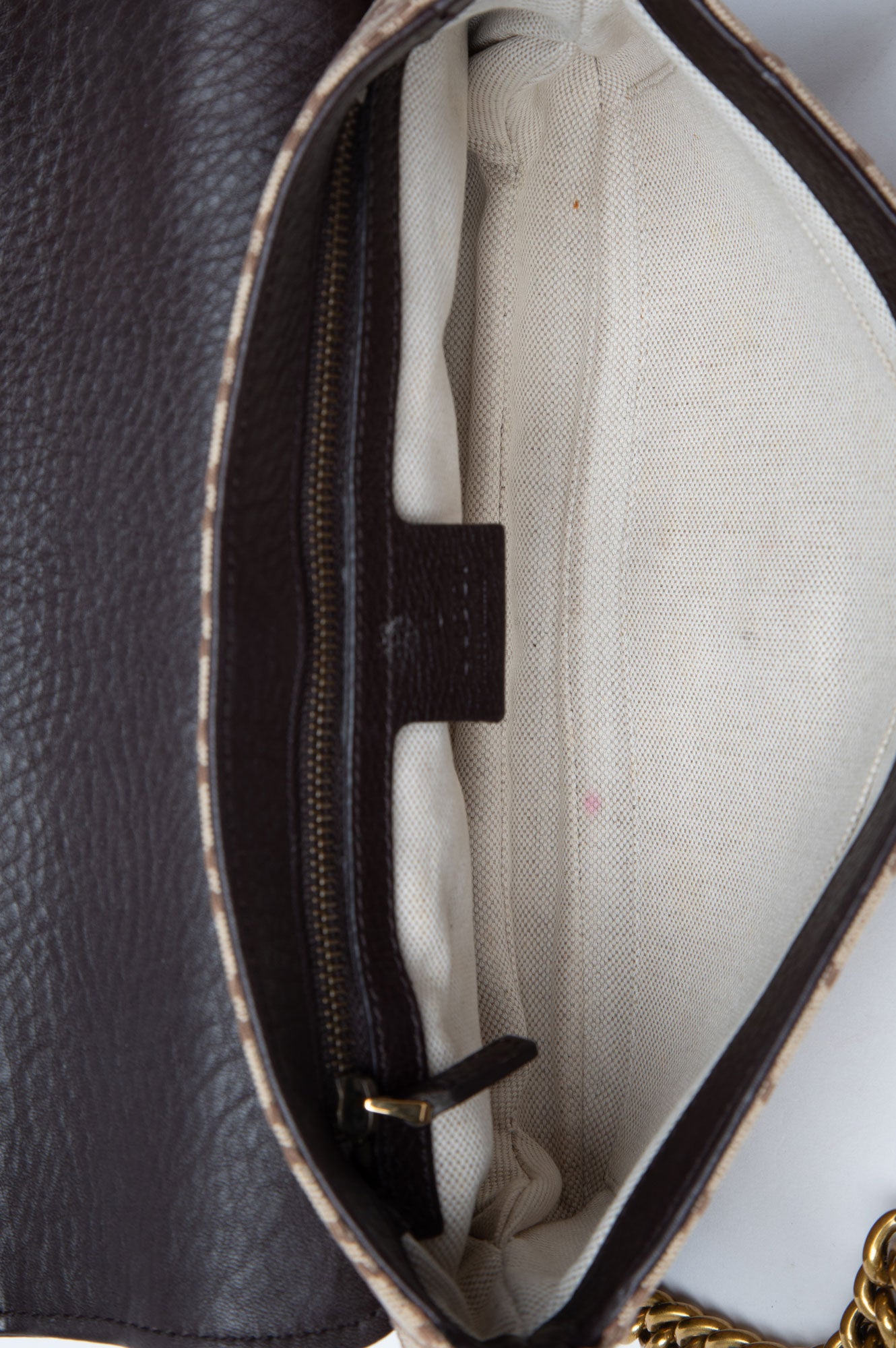 Gucci Brown Diamante Chain Bag