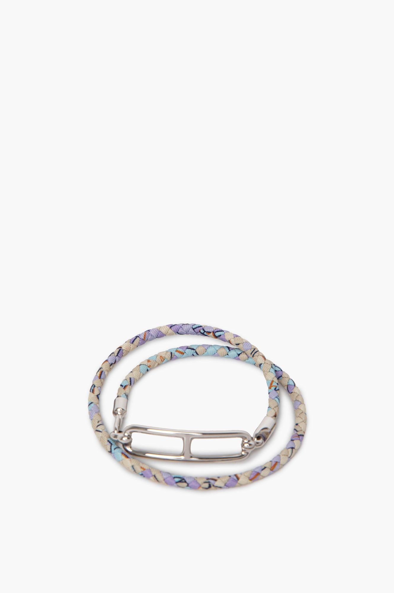 Hermes Purple Blue Roulis Double Tour Bracelet