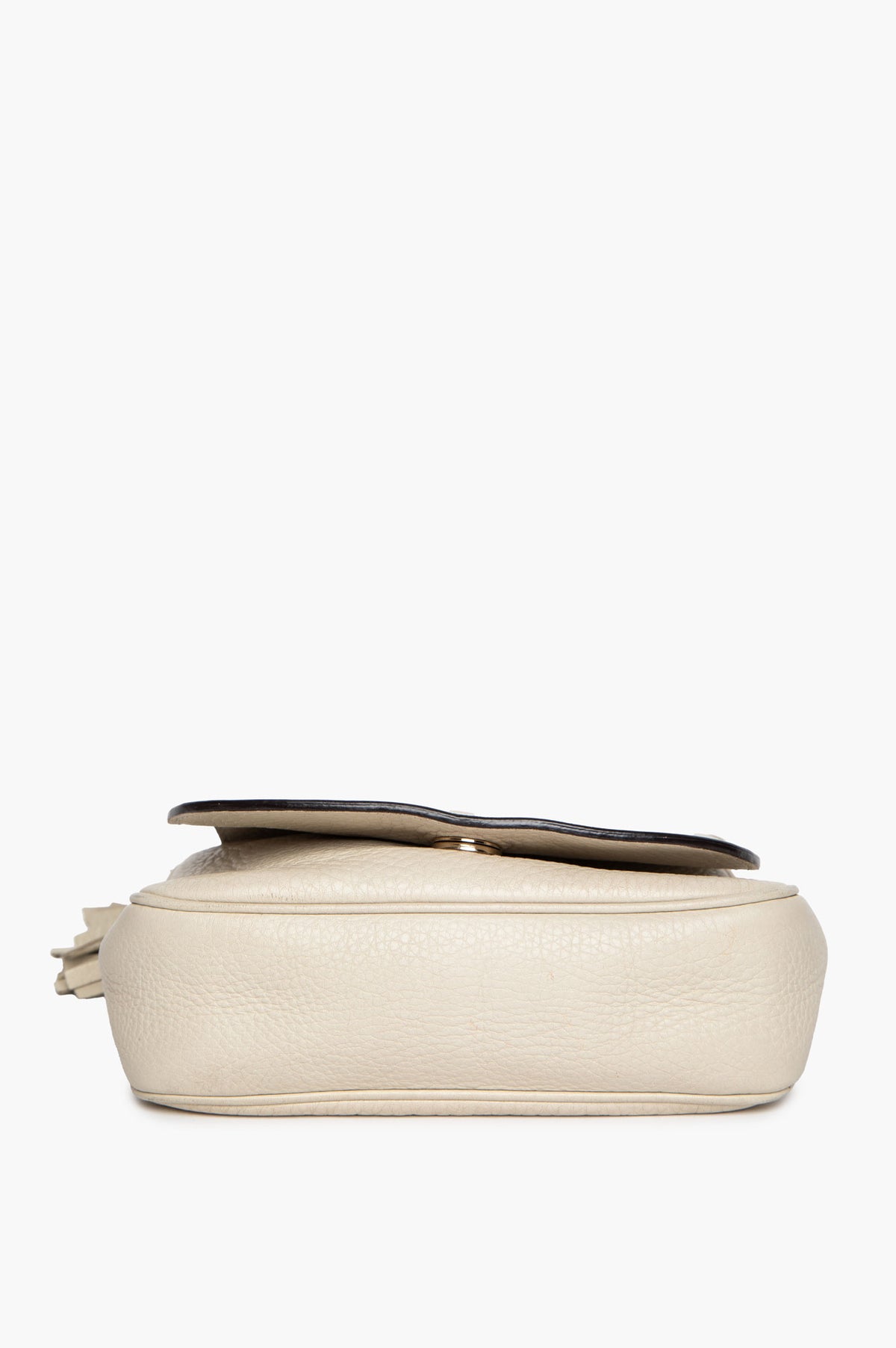 Gucci White Pebbled Leather Small Soho Chain Crossbody Bag