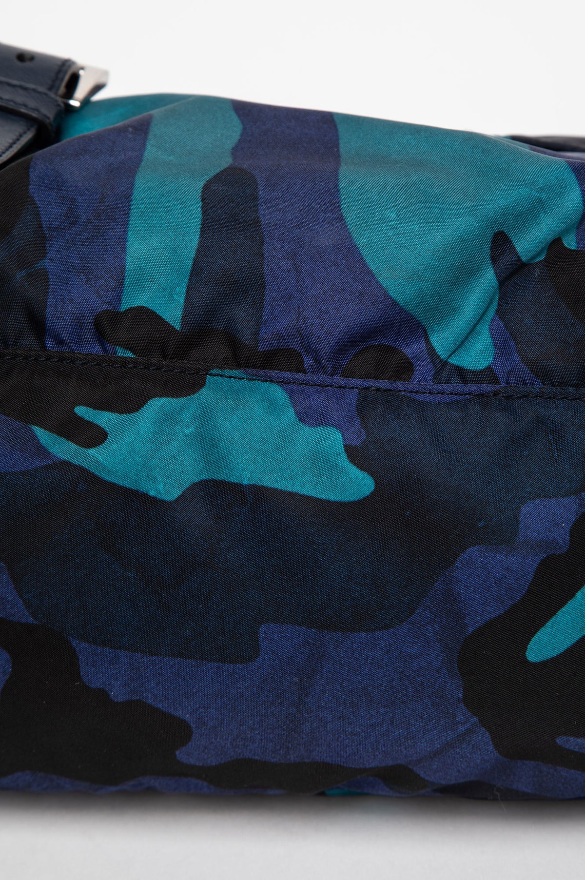 Prada Blue Camo Tessuto Nylon Messenger Bag