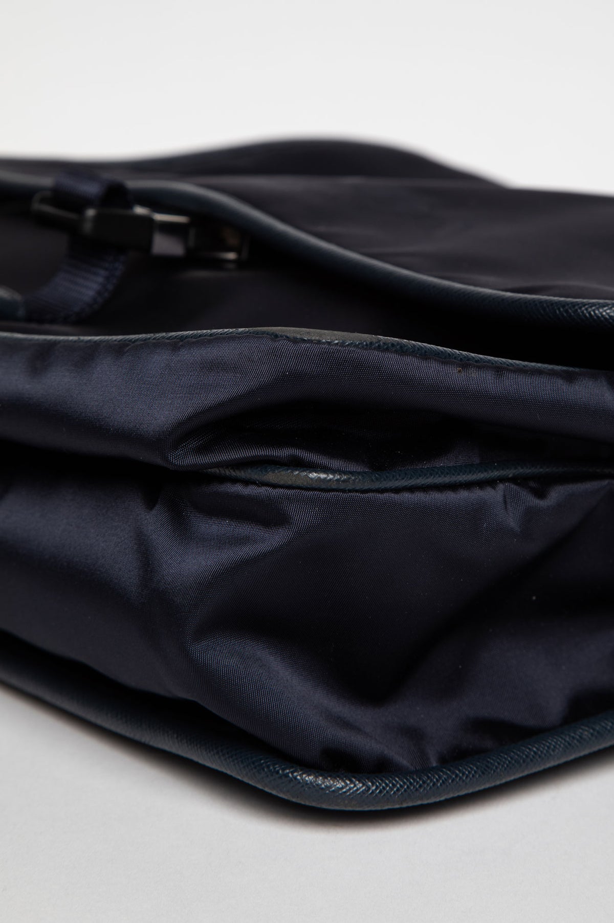 Prada Navy Tessuto Nylon Saffiano Trimmed Messenger Bag