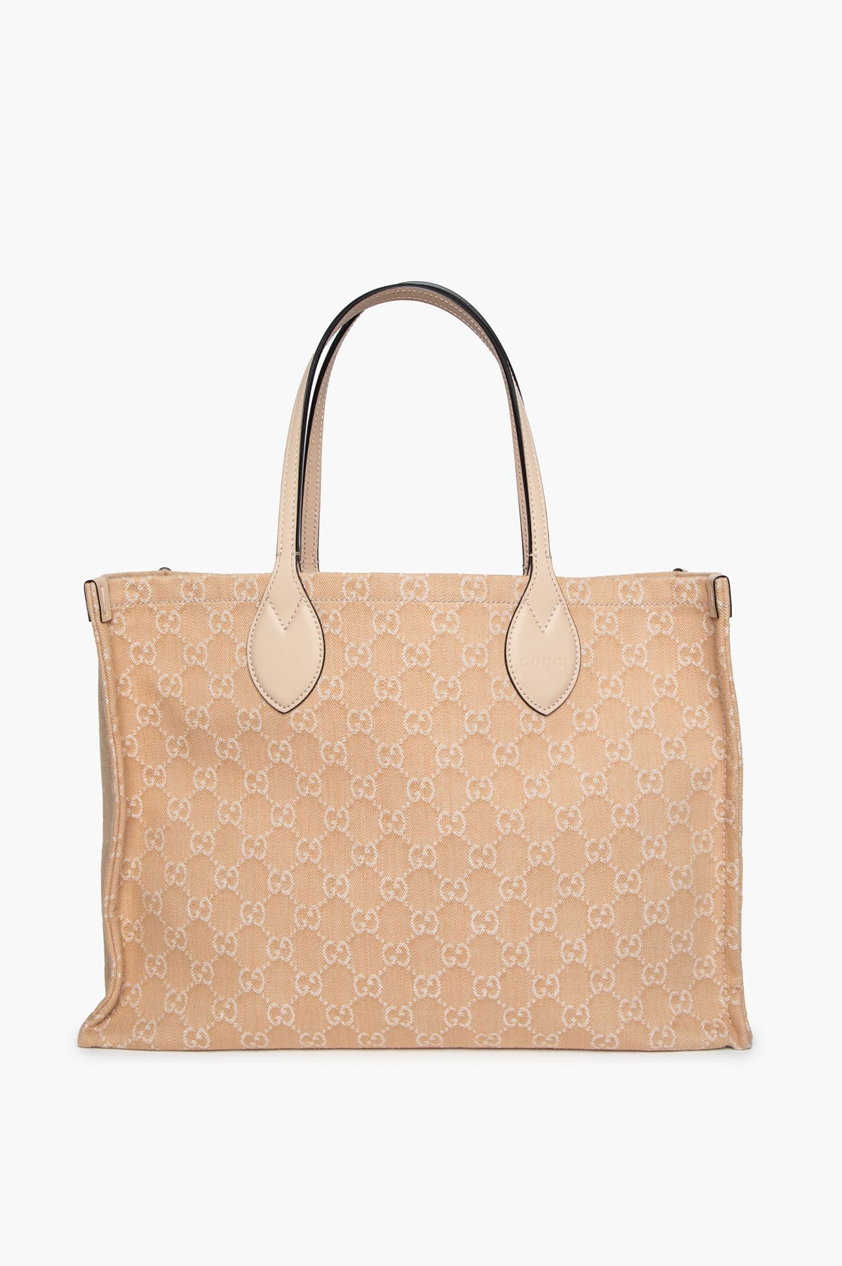 Gucci Beige GG Canvas Denim Tote GM