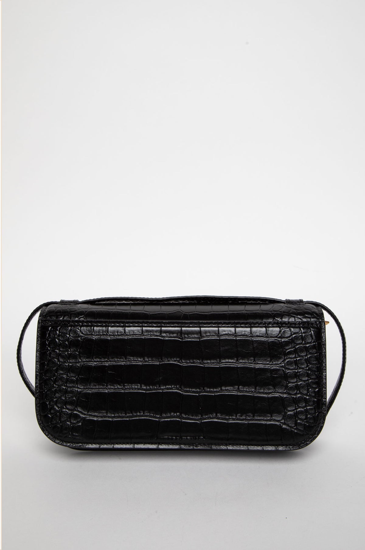 Balenciaga Black Crocodile-Embossed Small Gossip Bag