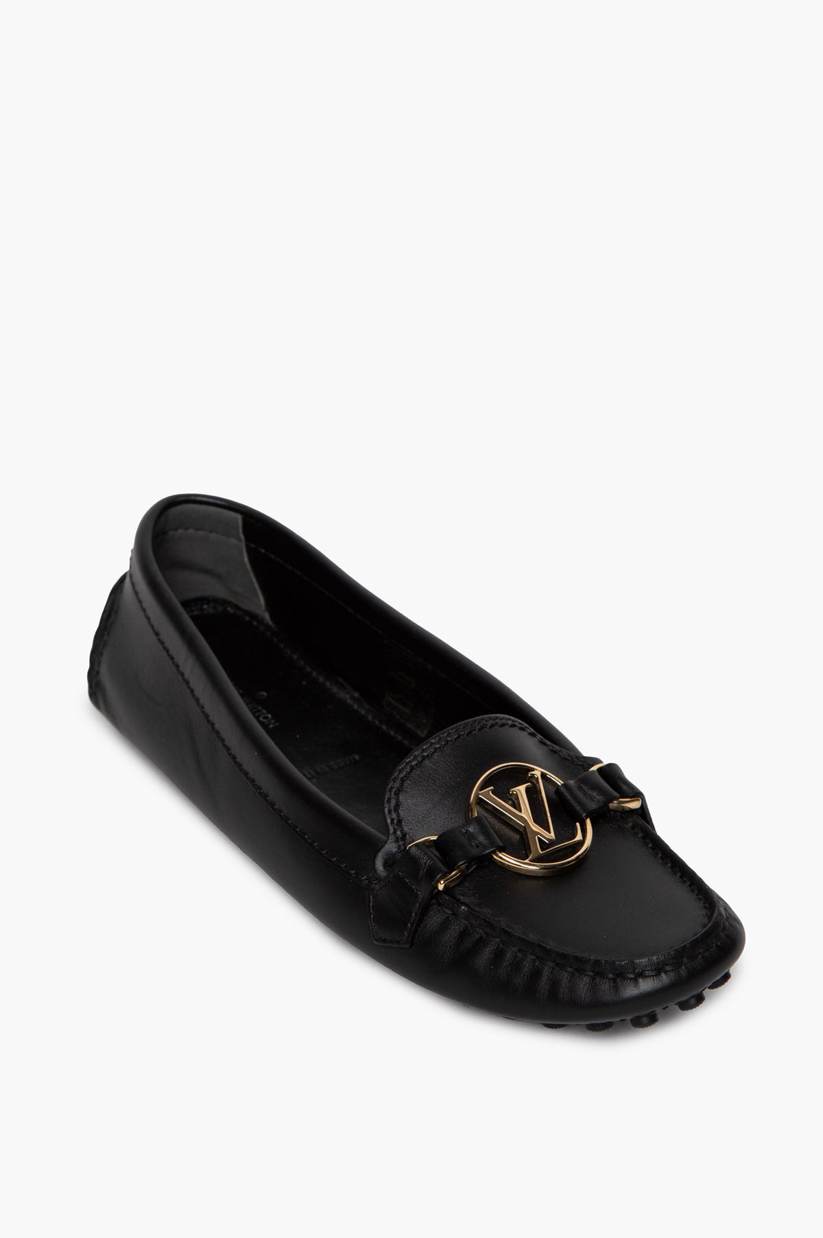 Louis Vuitton Black Leather Dauphine Loafers Size 36.5