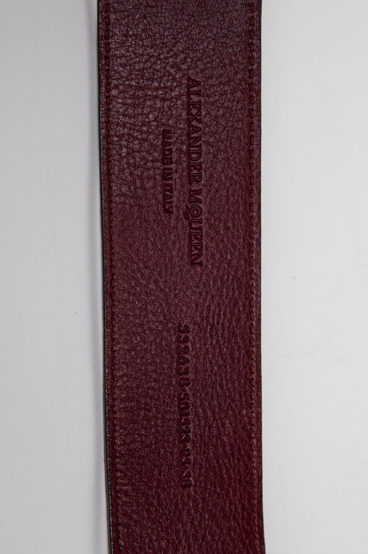 Alexander McQueen Burgundy Leather Belt