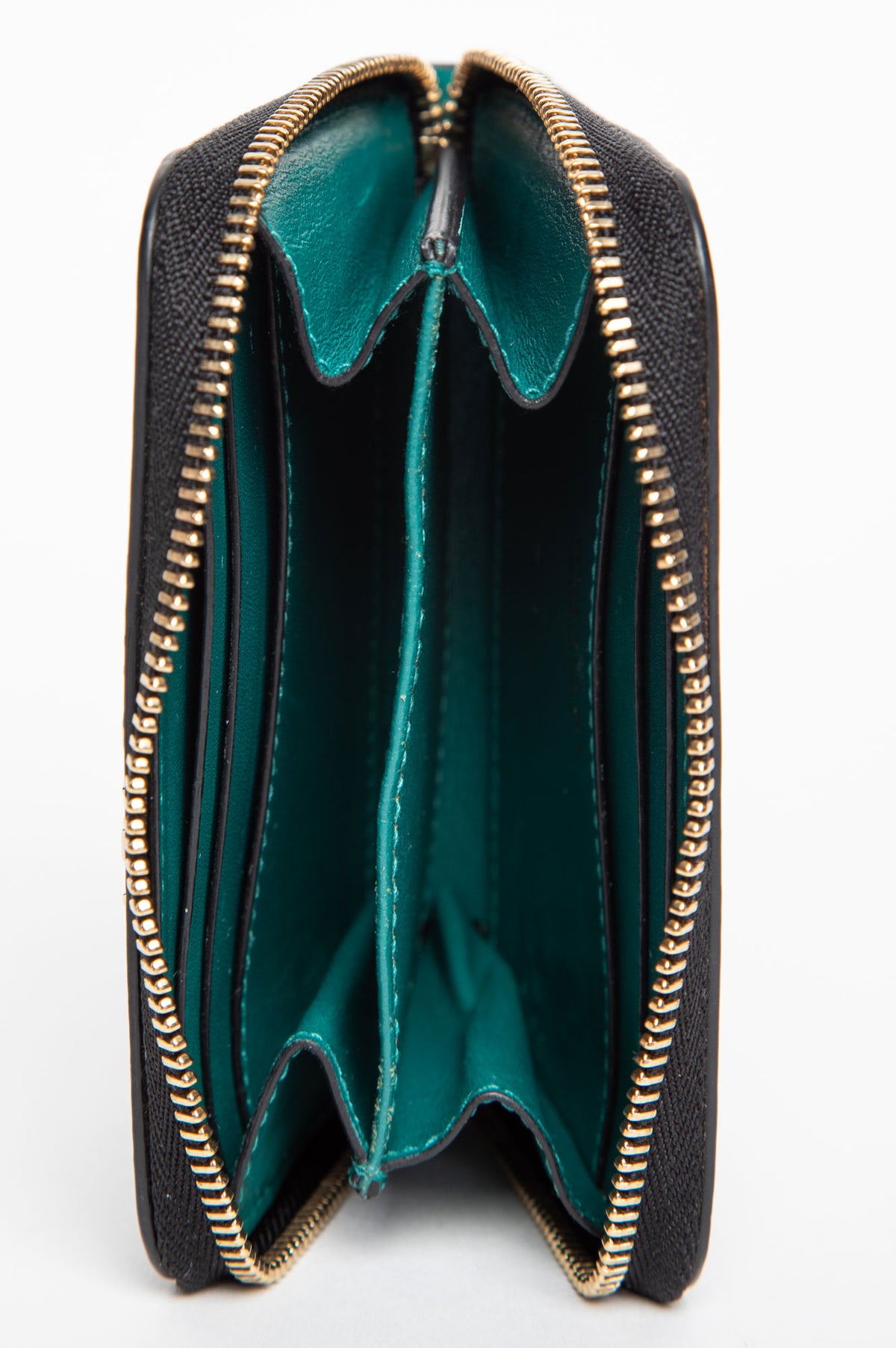 Bvlgari Black Leather Serpenti Zip Wallet