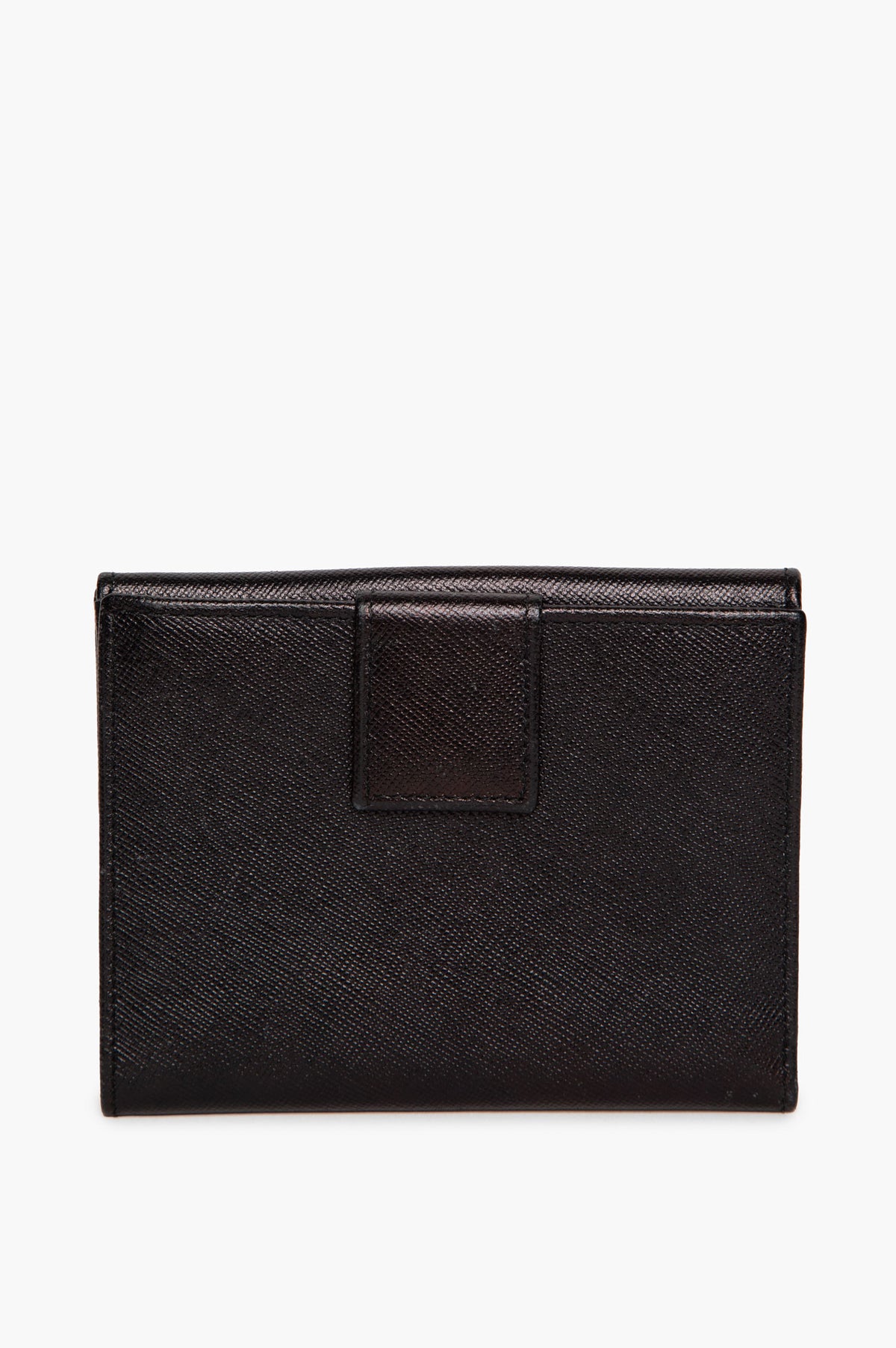 Prada Black Saffiano Compact Wallet