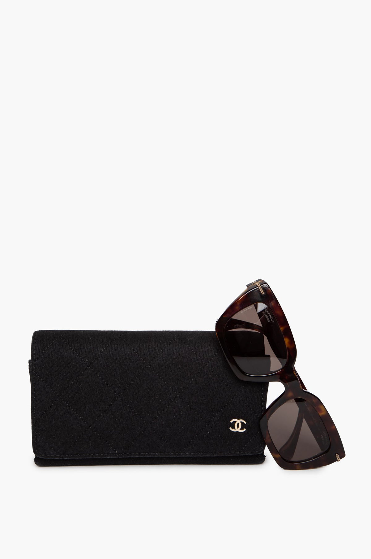 Chanel Polarized Square Tortoise Chain Detail 5509-A Sunglasses