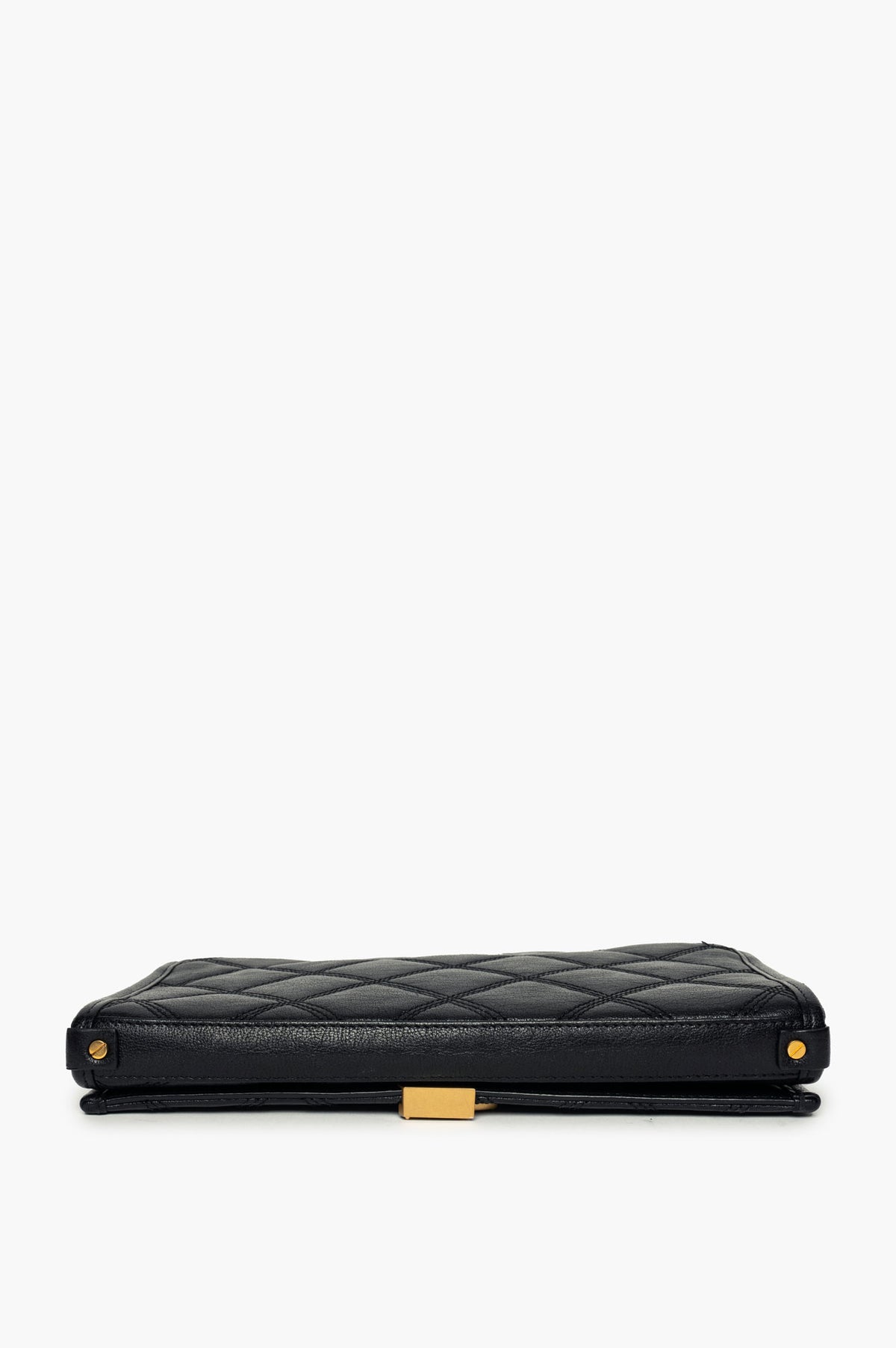 Saint Laurent Black Diamond Quilted Becky Chain Wallet