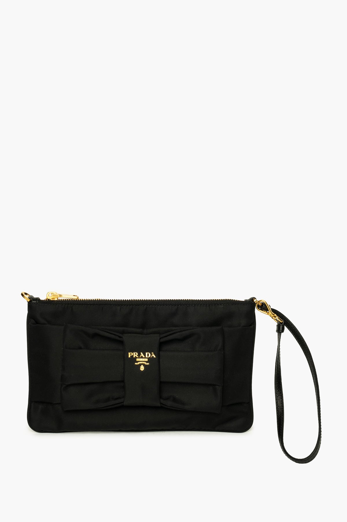 Prada Black Tessuto Nylon Fiocco Clutch