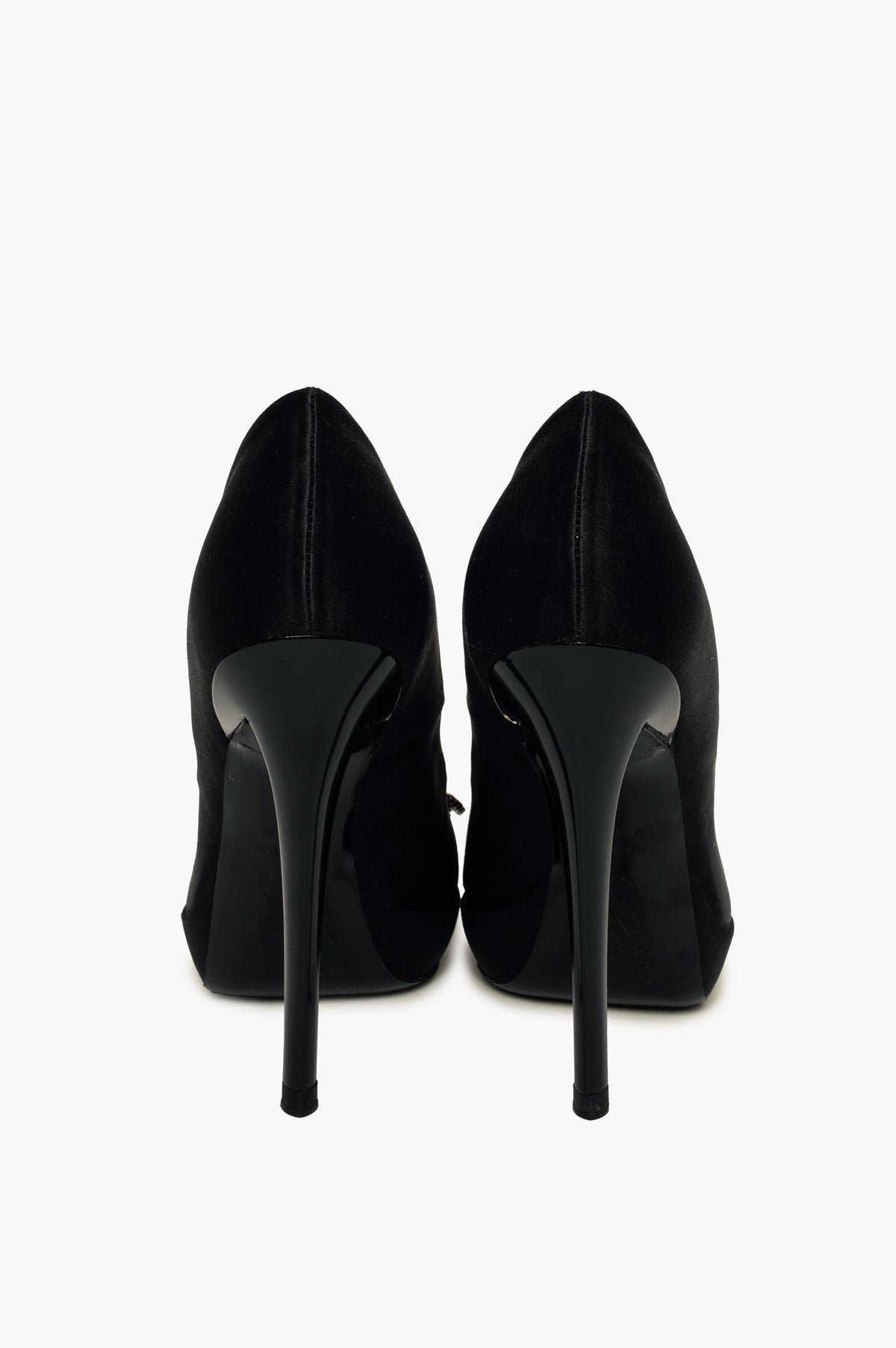 Roger Vivier Black Satin Plaform Pumps Size 36