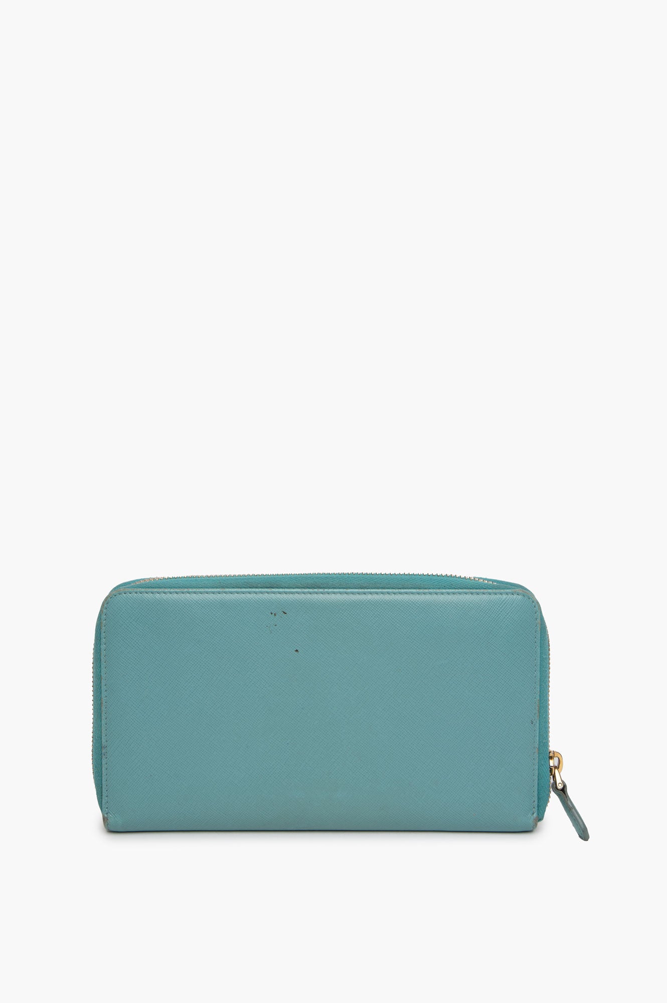 Prada Aqua Blue Saffiano Large Leather Wallet