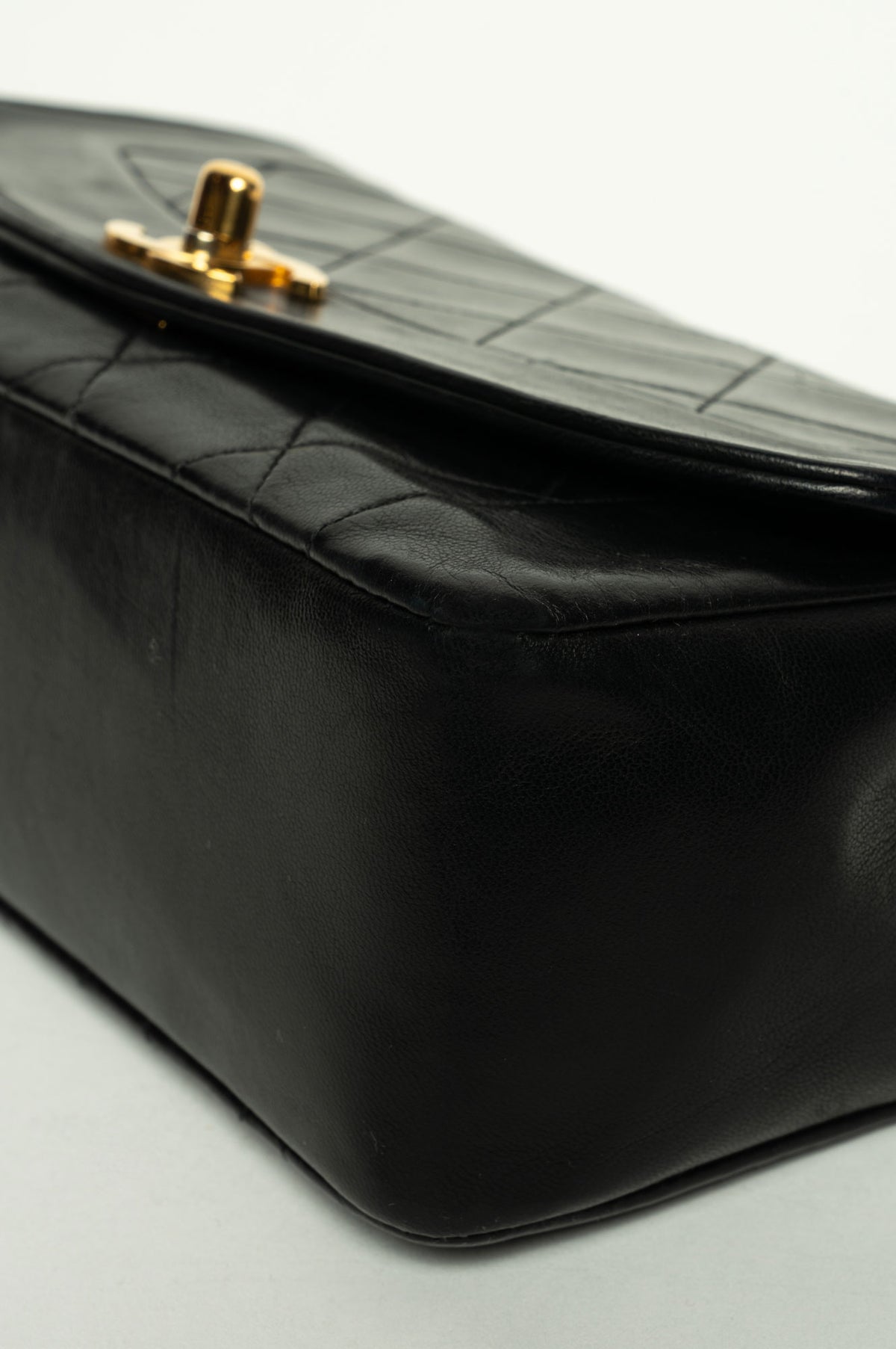 Chanel Diana Vintage Black Lambskin Bag 24K Gold-Plated Hardware