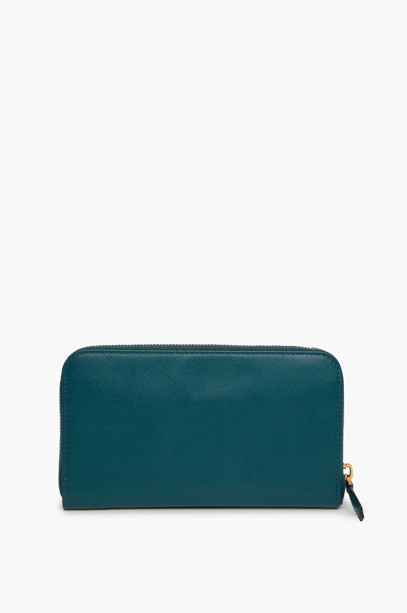 Prada Teal Blue Saffiano Medium Leather Wallet