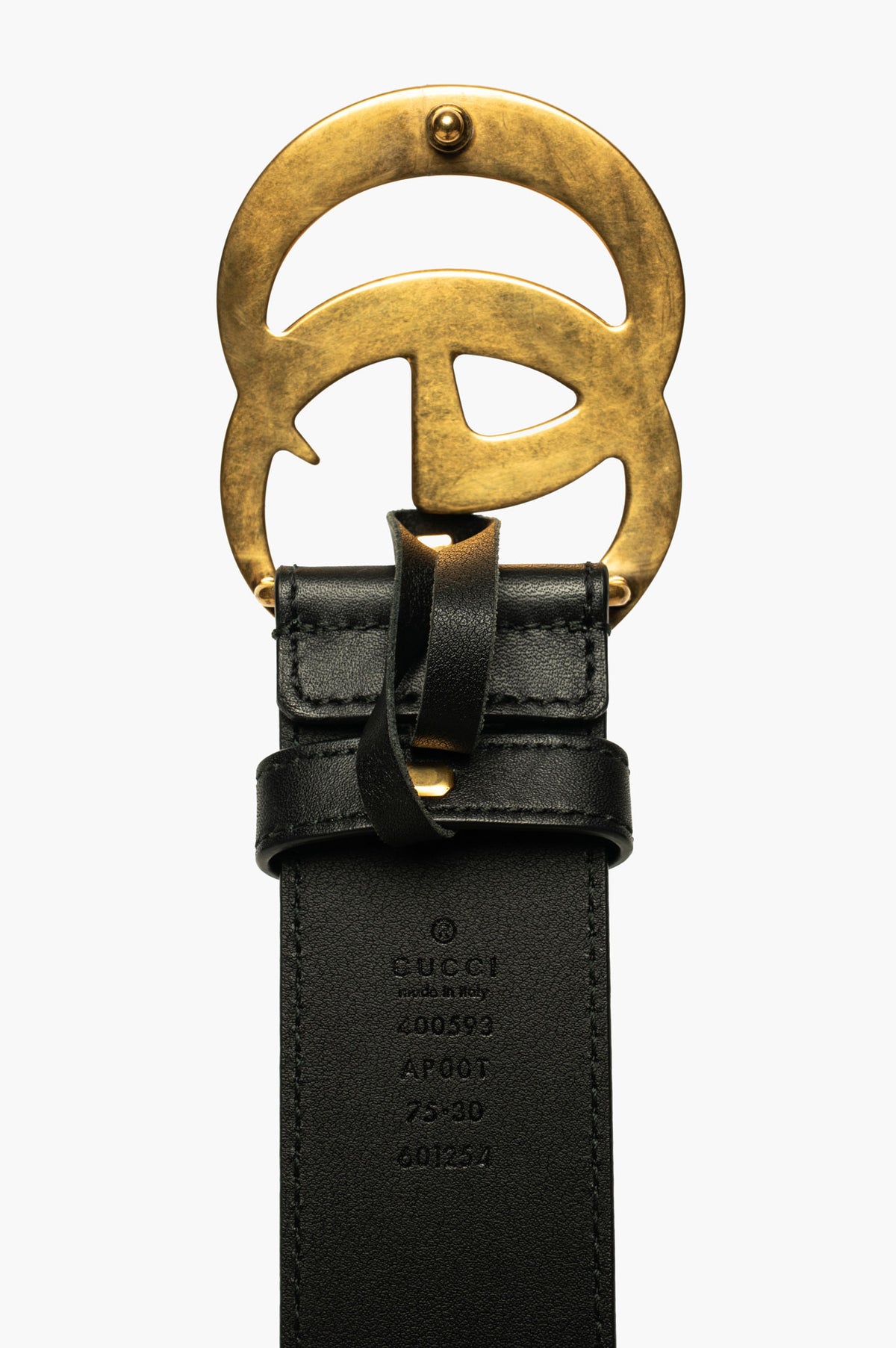 Gucci Black Leather GG Marmont Belt 75 cm