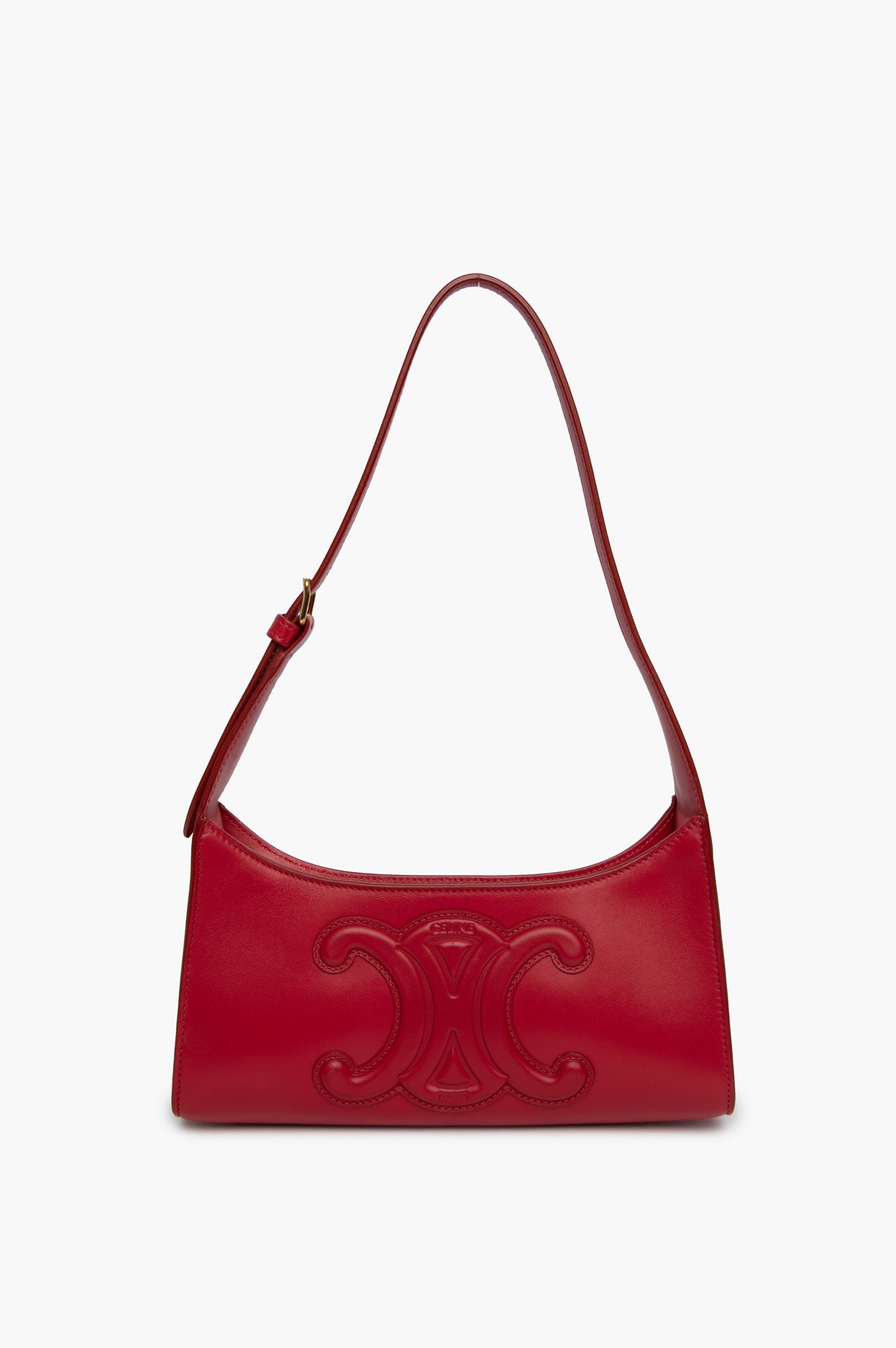 Celine Red Triomphe leather Shoulder Bag