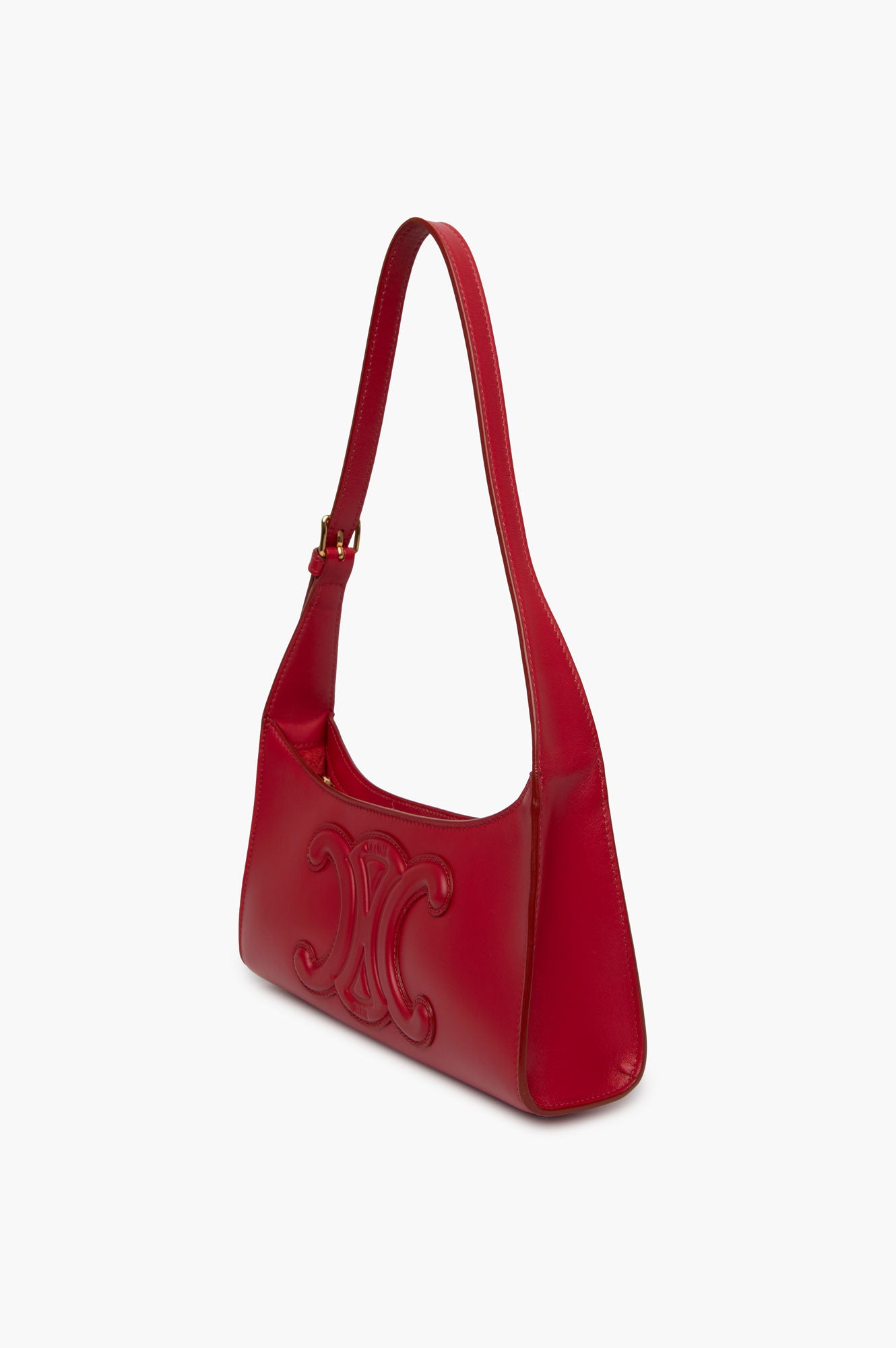 Celine Red Triomphe leather Shoulder Bag
