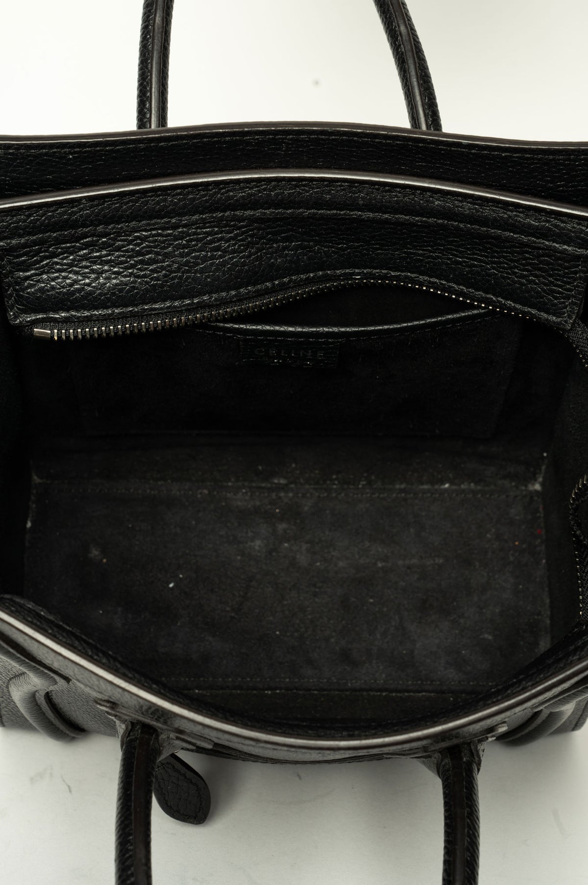 Celine Black Nano Luggage Bag With Strap