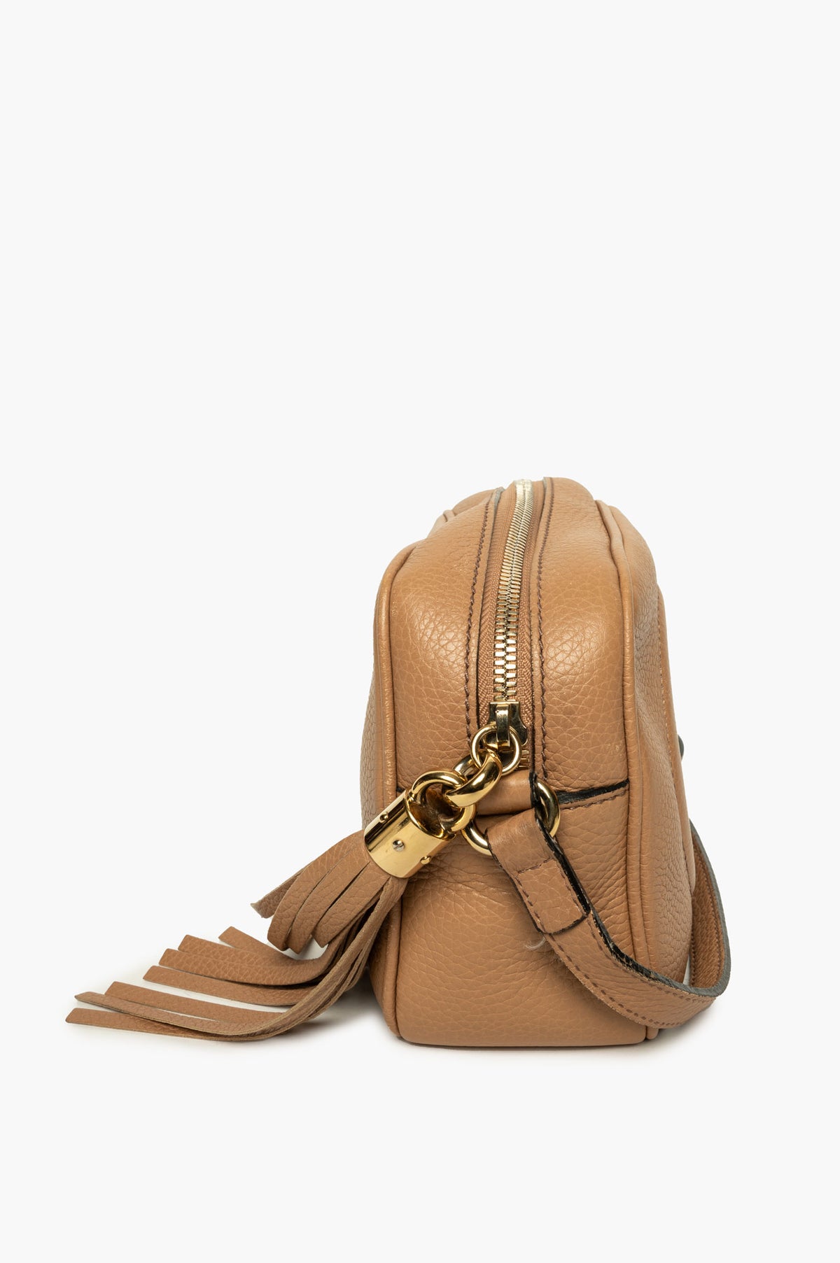 Gucci Beige Pebbled Calfskin Small Soho Disco Crossbody Bag