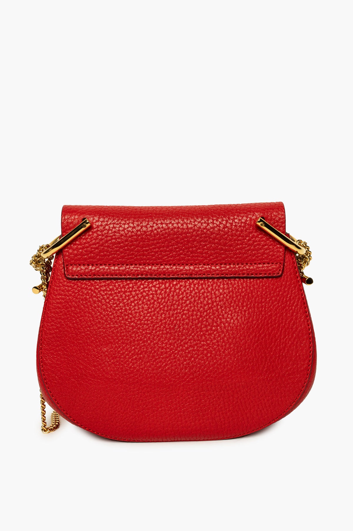Chloé Red Grained Leather Mini Drew Crossbody Bag