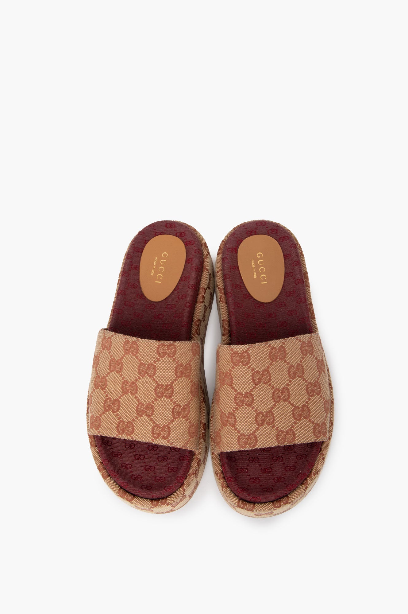 Gucci Monogram GG Platform Sandals Size 37.5