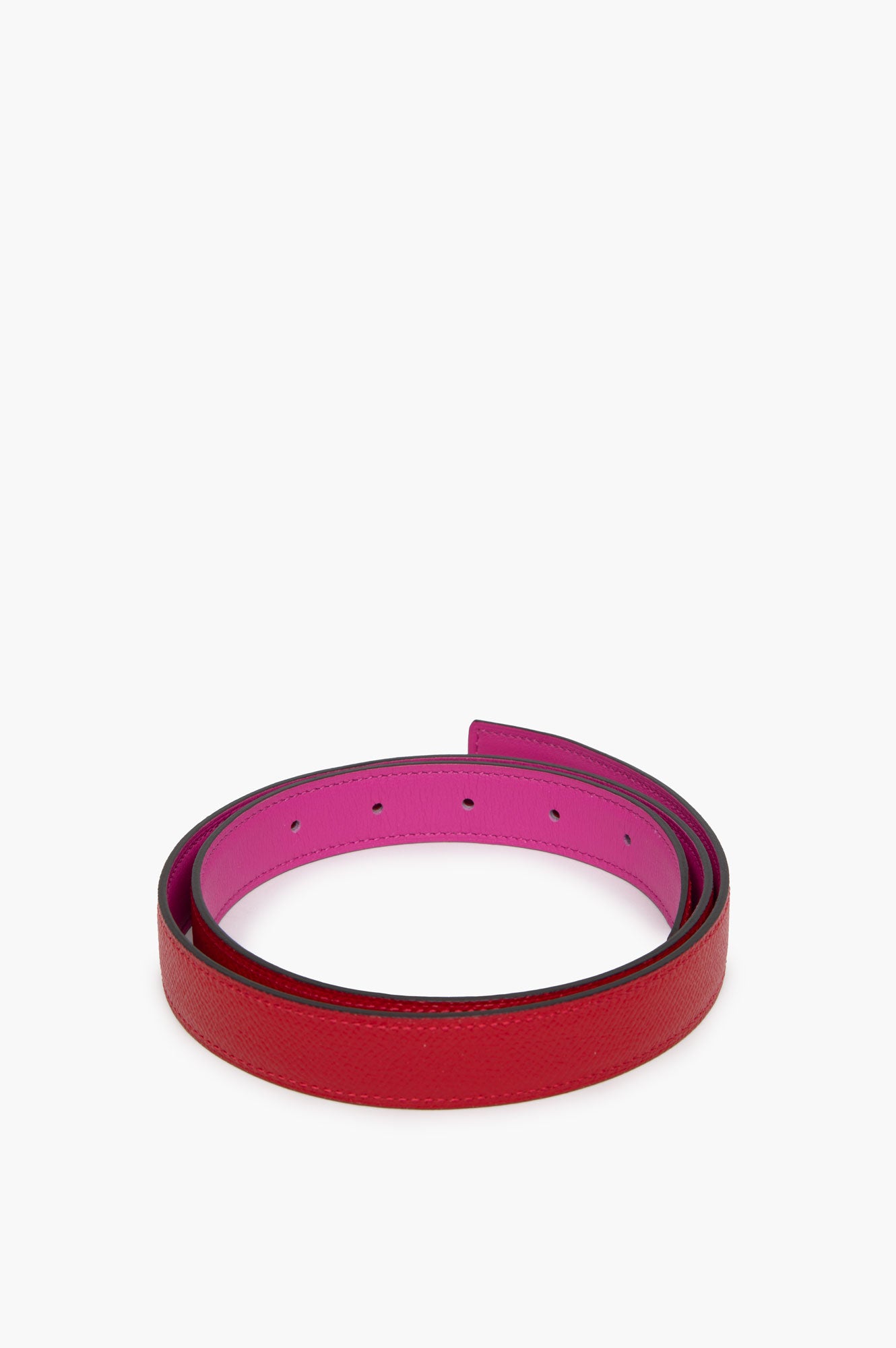 Hermes Pink and Red Reversible Belt Size 80