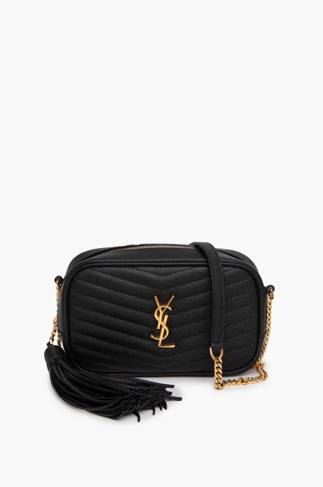 Saint Laurent Black Quilted Camera Bag