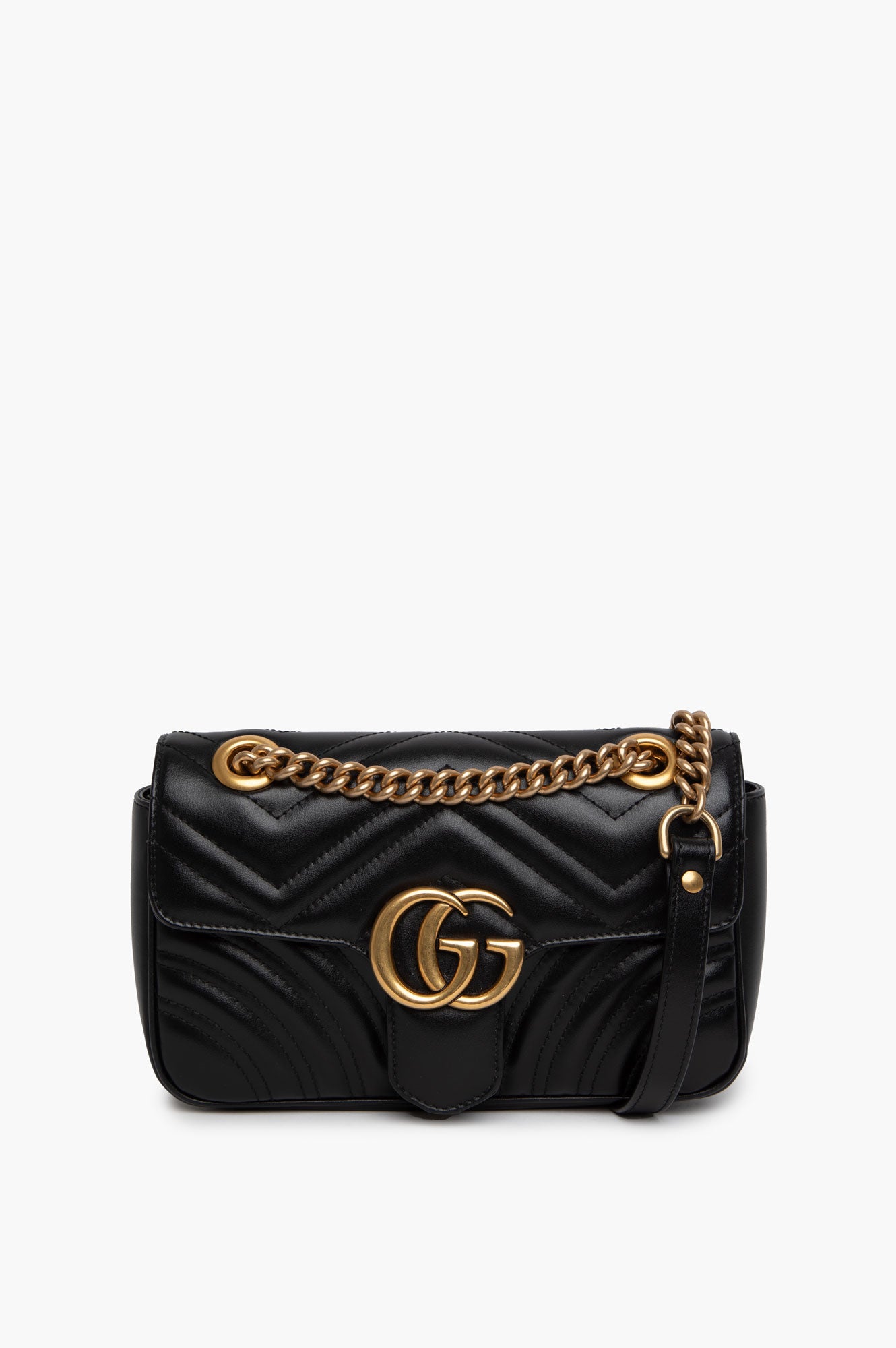 Gucci Black GG Marmont Medium Shoulder Bag