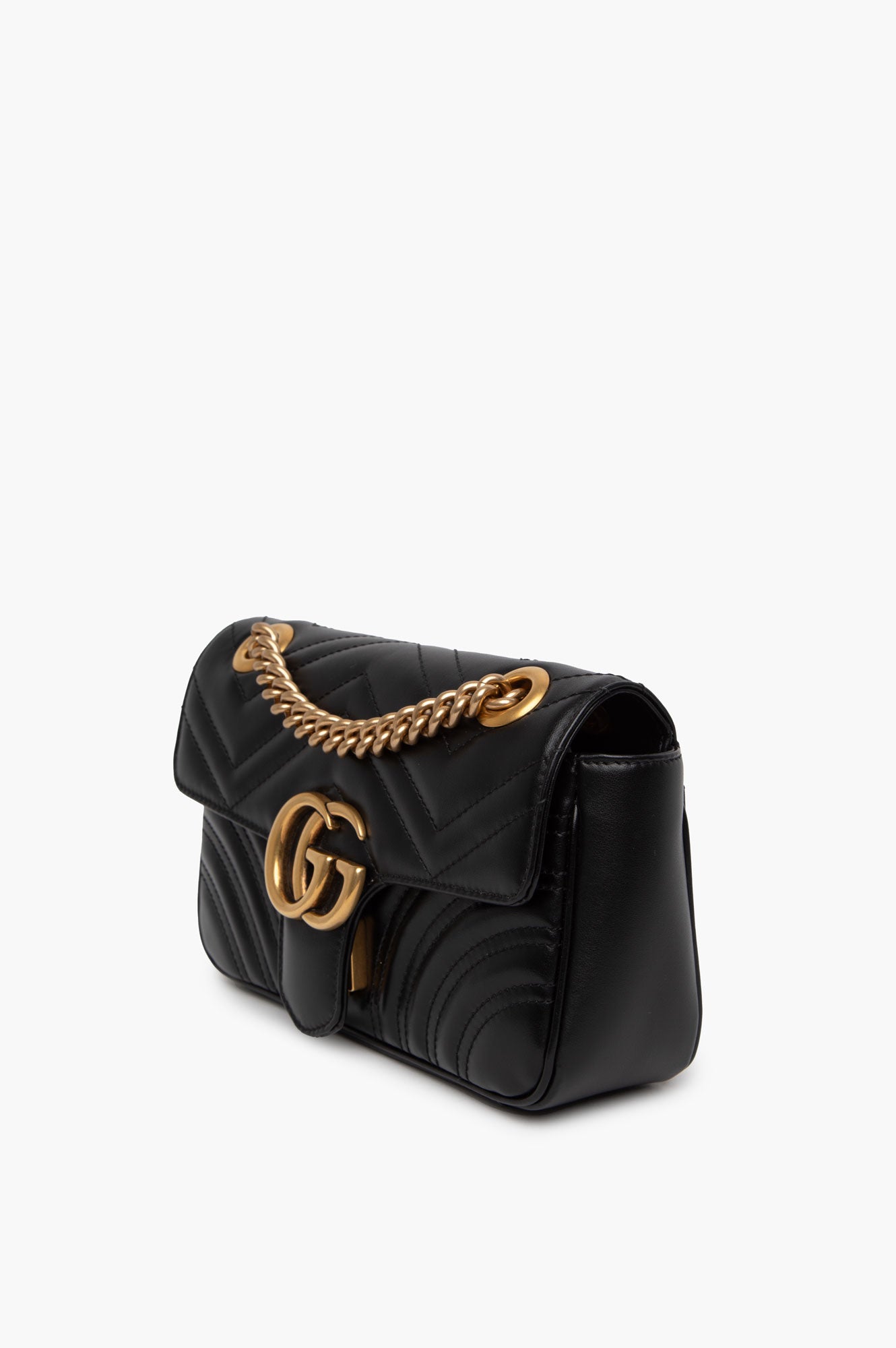 Gucci Black GG Marmont Medium Shoulder Bag