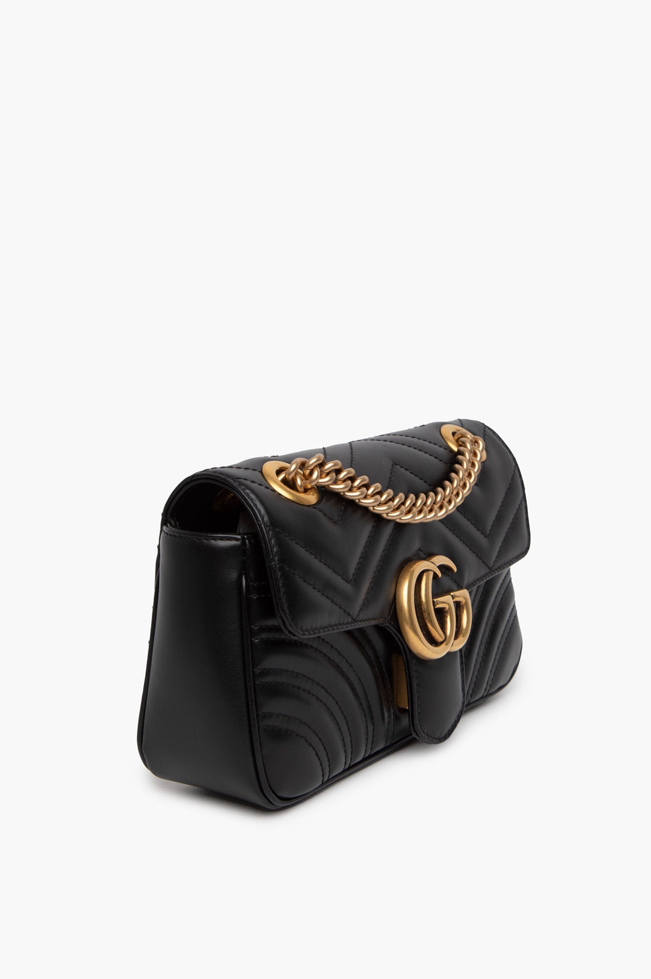 Gucci Black GG Marmont Medium Shoulder Bag