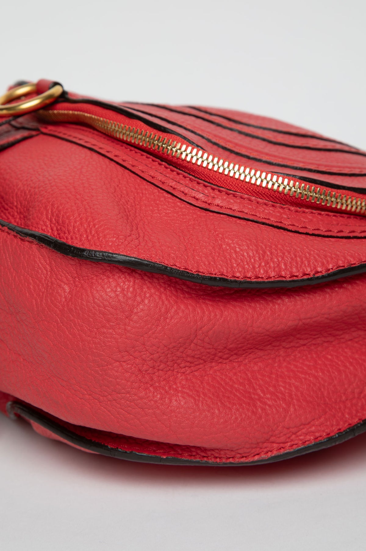 Chloé Red Leather Medium Marcie Saddle Bag