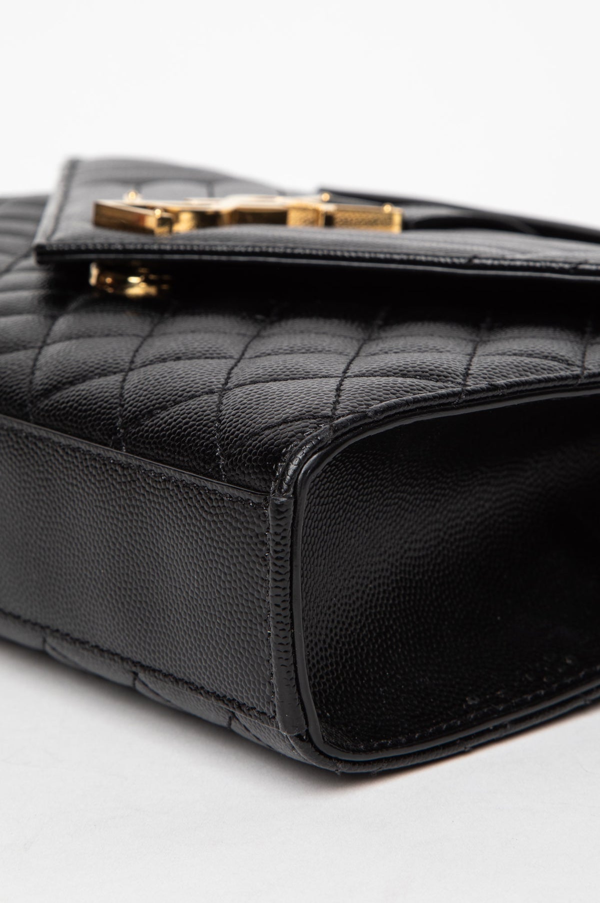 Saint Laurent Black Grain De Poudre Medium Envelope Shoulder Bag
