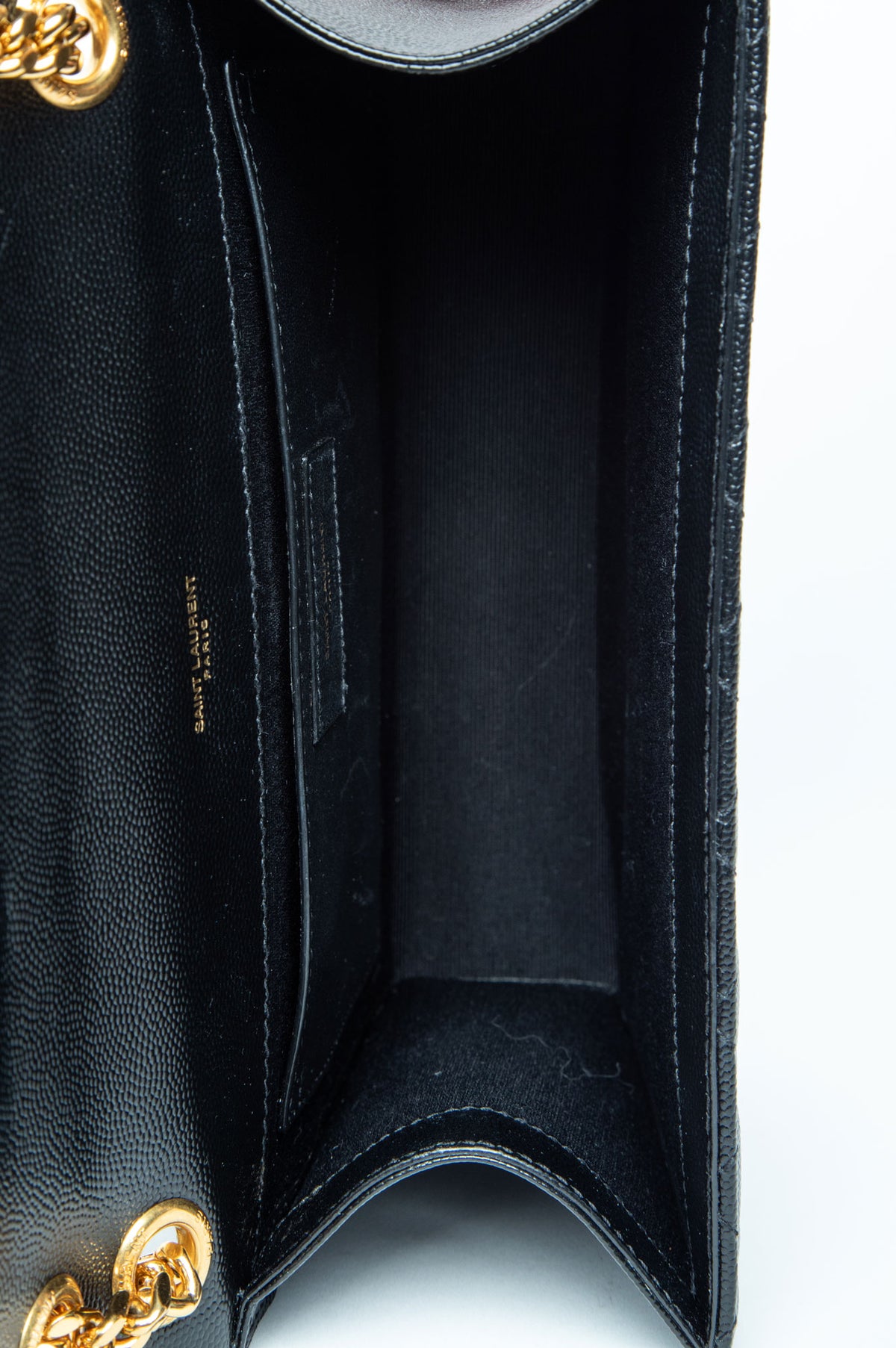 Saint Laurent Black Grain De Poudre Medium Envelope Shoulder Bag